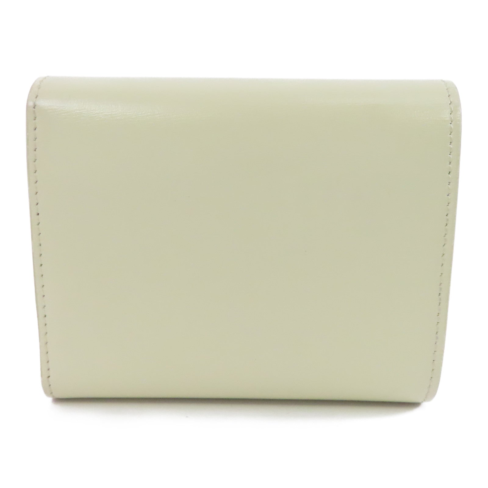 CELINE 牛皮皮革Wallet金扣錢包米色