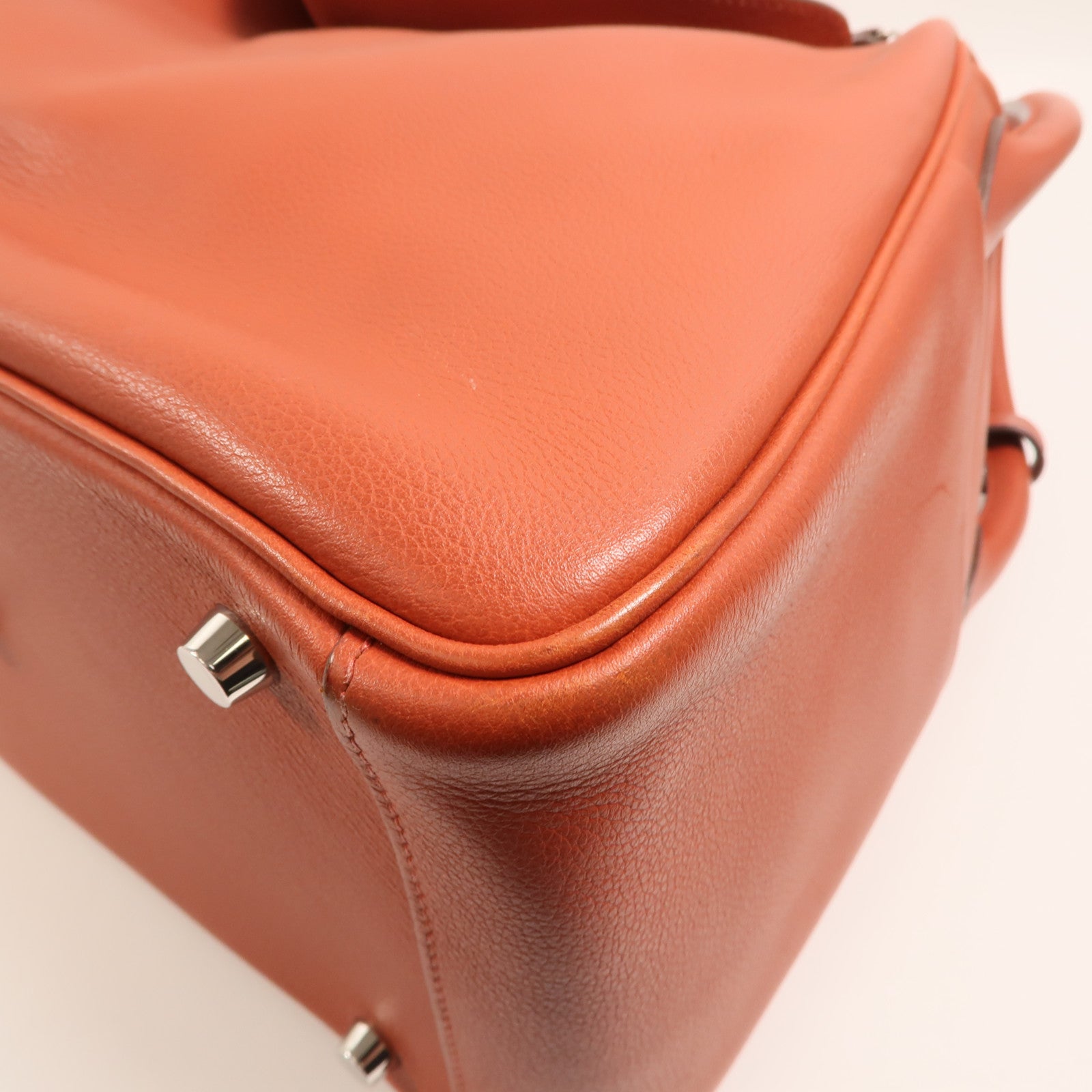 HERMES Evercolor皮革Lindy 30銀扣手挽肩背兩用袋Brique
