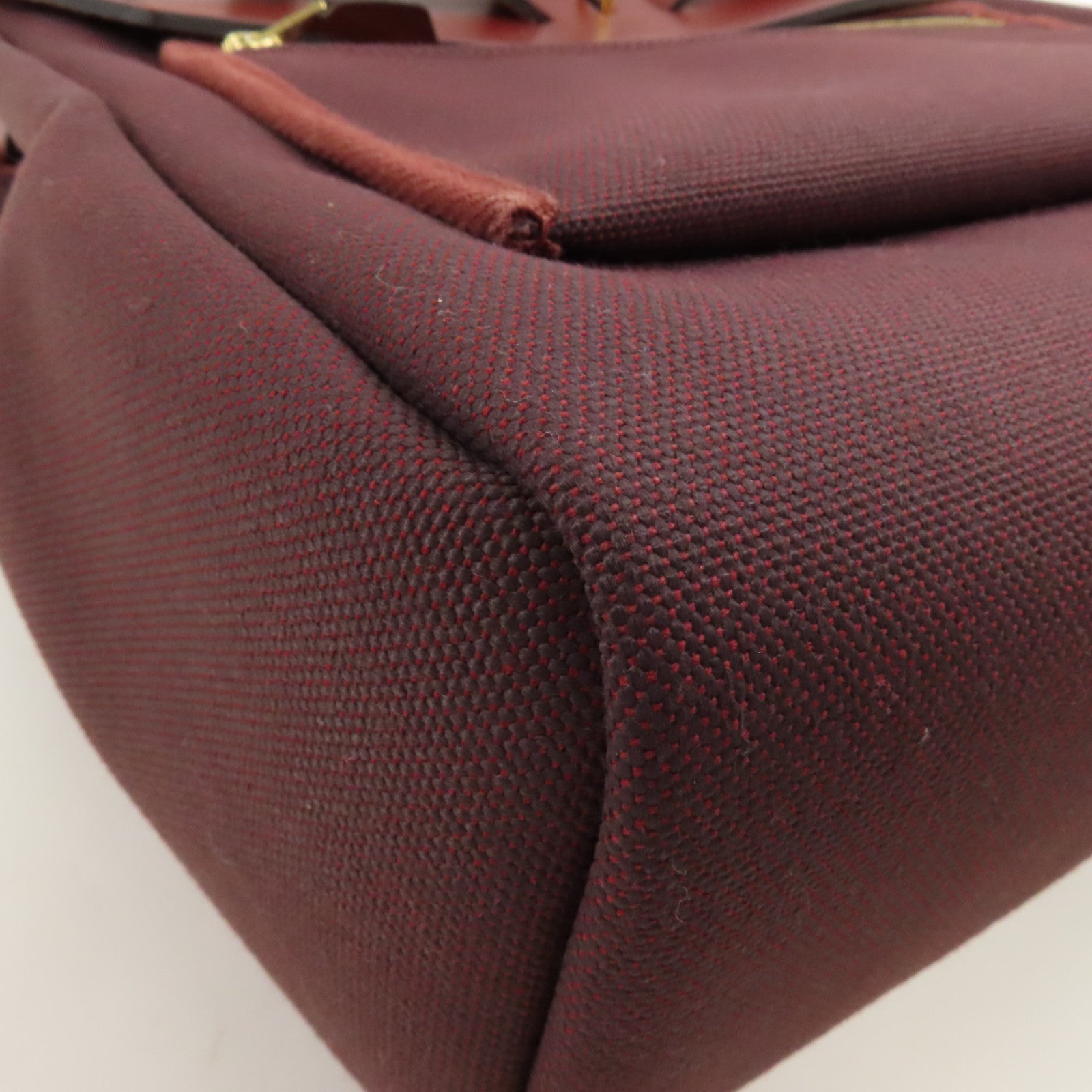 HERMES 帆布Herbag PM手挽肩背兩用袋Rouge Sellier