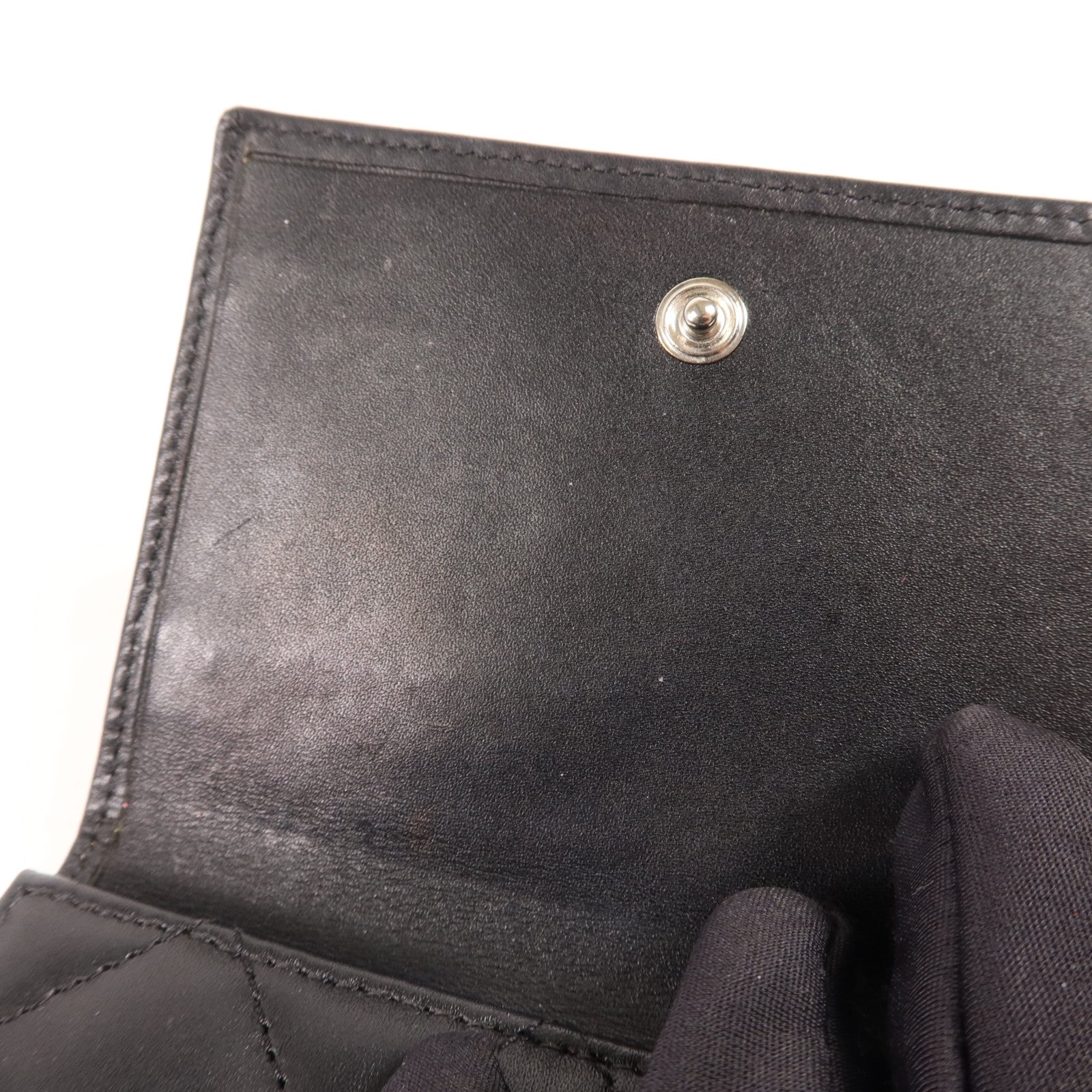 CHANEL 牛皮皮革Cambon Wallet銀扣錢包