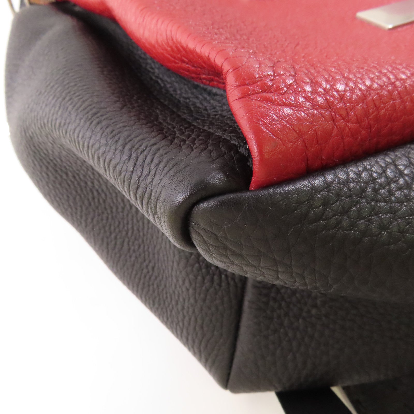FENDI【激減優惠】 牛皮皮革Faces Selleria Backpack銀扣背包