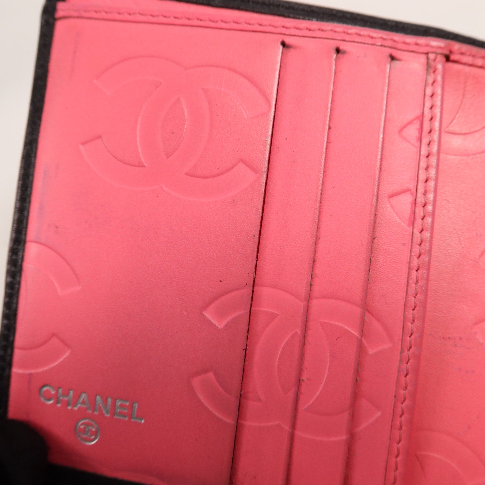 CHANEL 牛皮皮革Cambon Wallet銀扣錢包