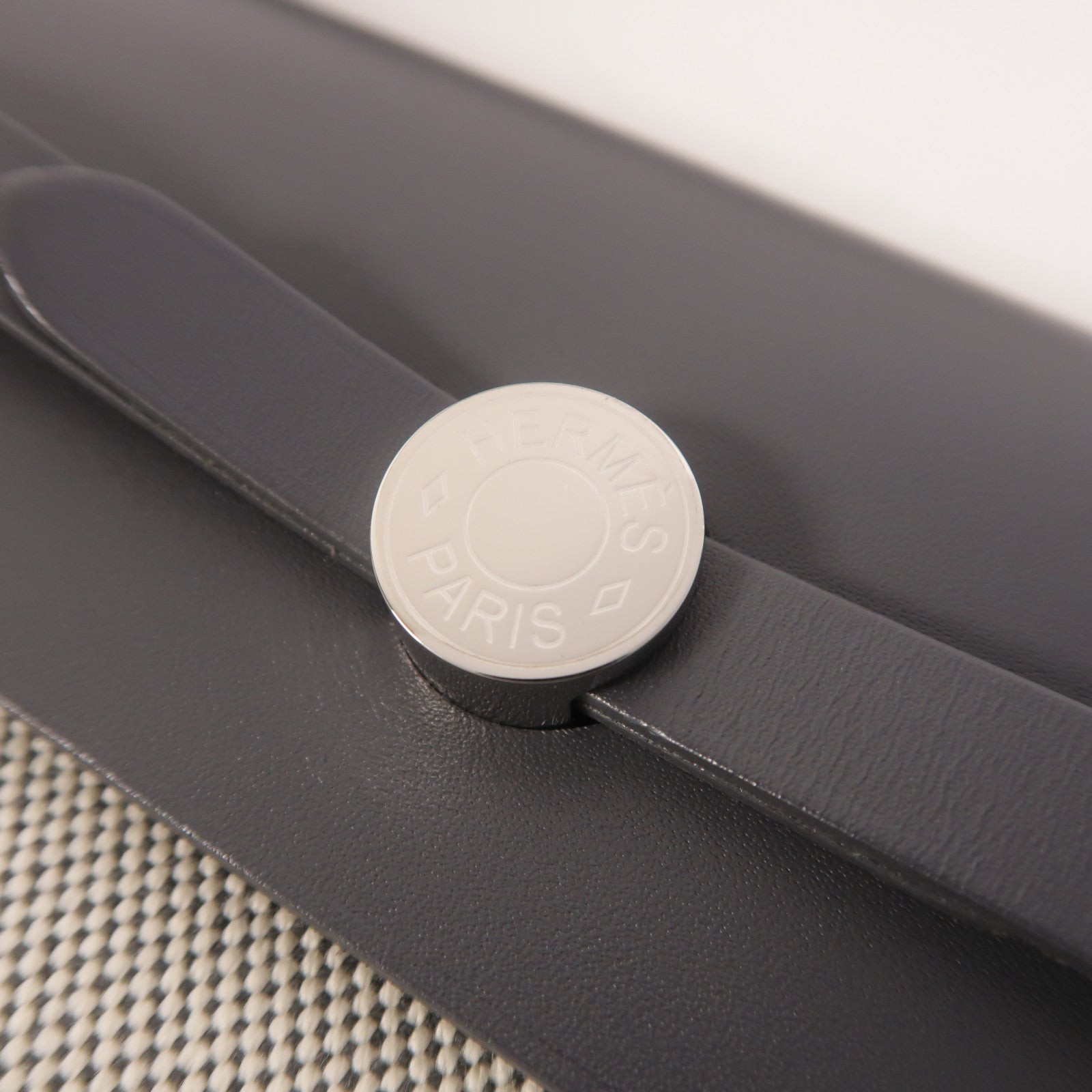 HERMES Toile H帆布Mini Herbag肩背袋Ardoise