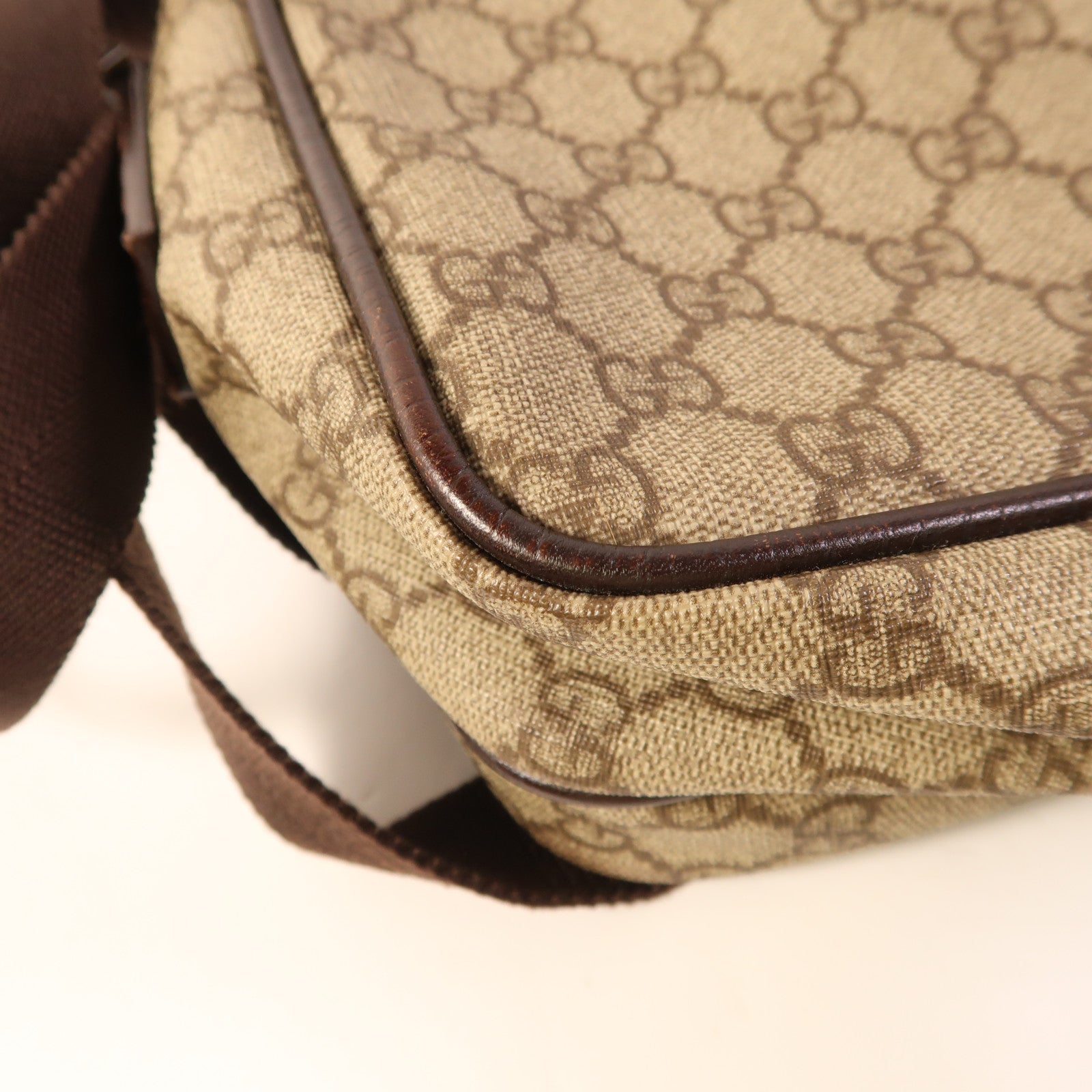 GUCCI GG SHW Shoulder Bag 114531 PVC Coated Canvas Brown