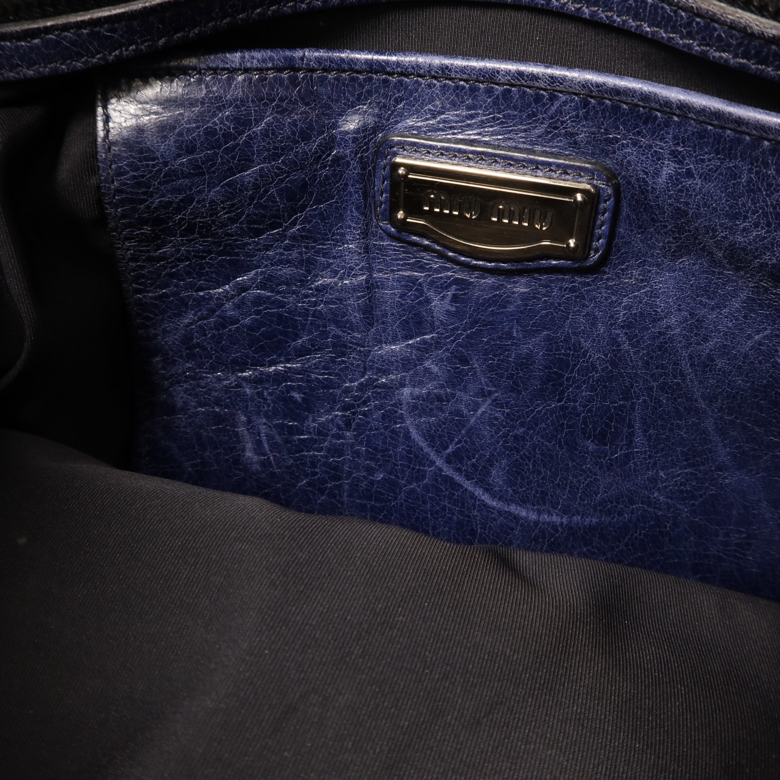 Miu Miu 牛皮皮革2 Way Shoulder Bag銀扣手挽肩背兩用袋