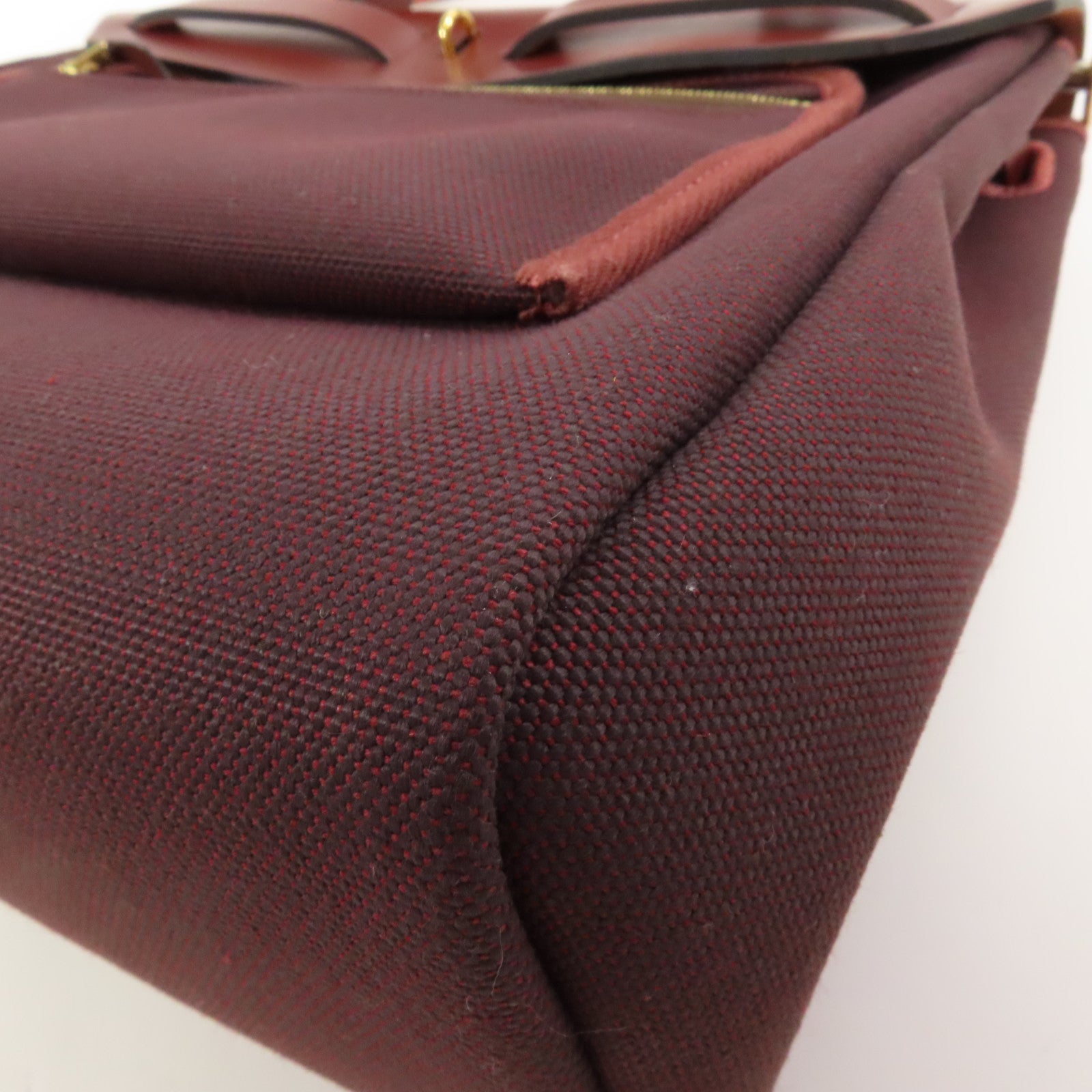 HERMES 帆布Herbag PM手挽肩背兩用袋Rouge Sellier