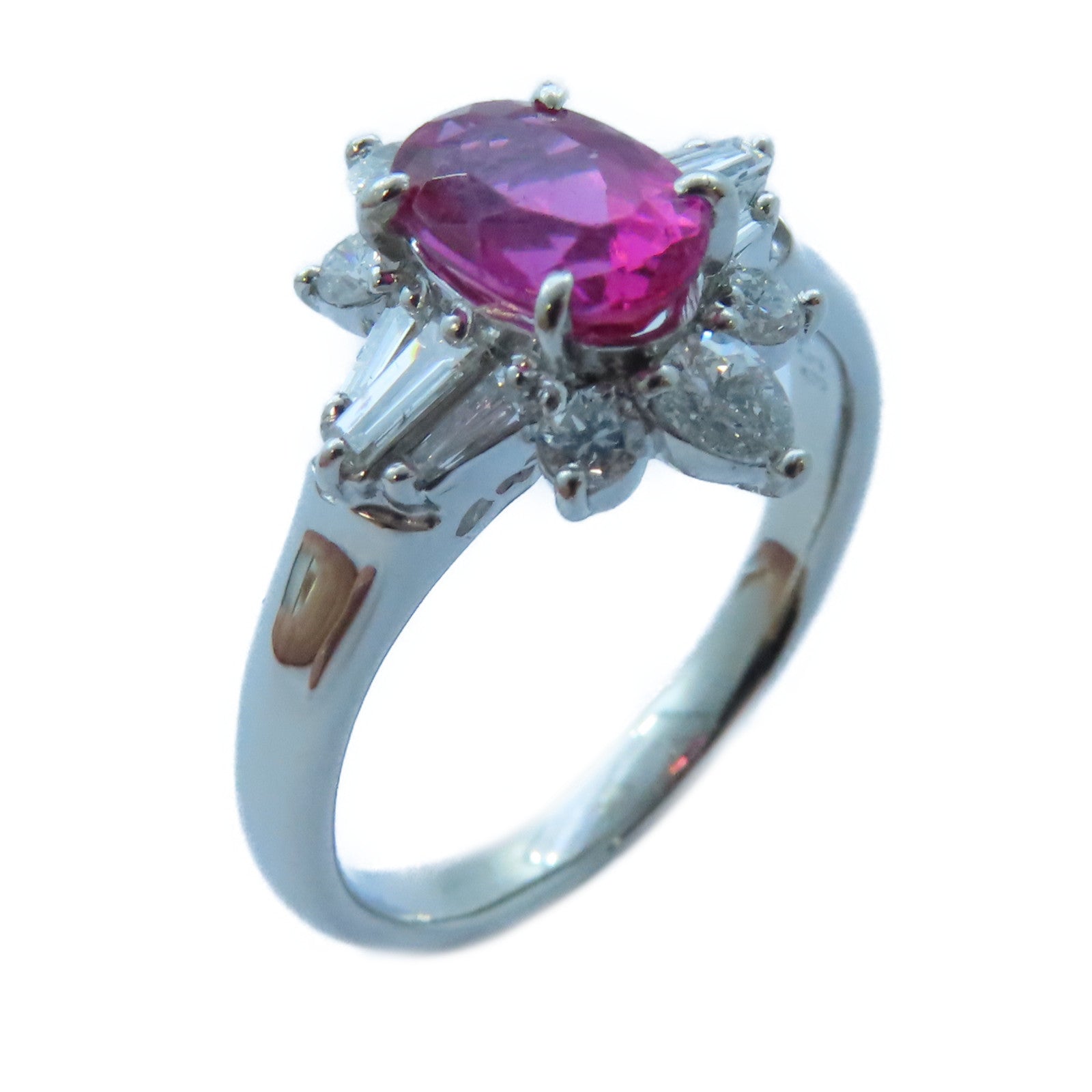 JEWELRY 【激減優惠】PT900白金Tourmaline/Diamond Ring 1.18ct電氣石/0.56ct鑽石戒指US#8