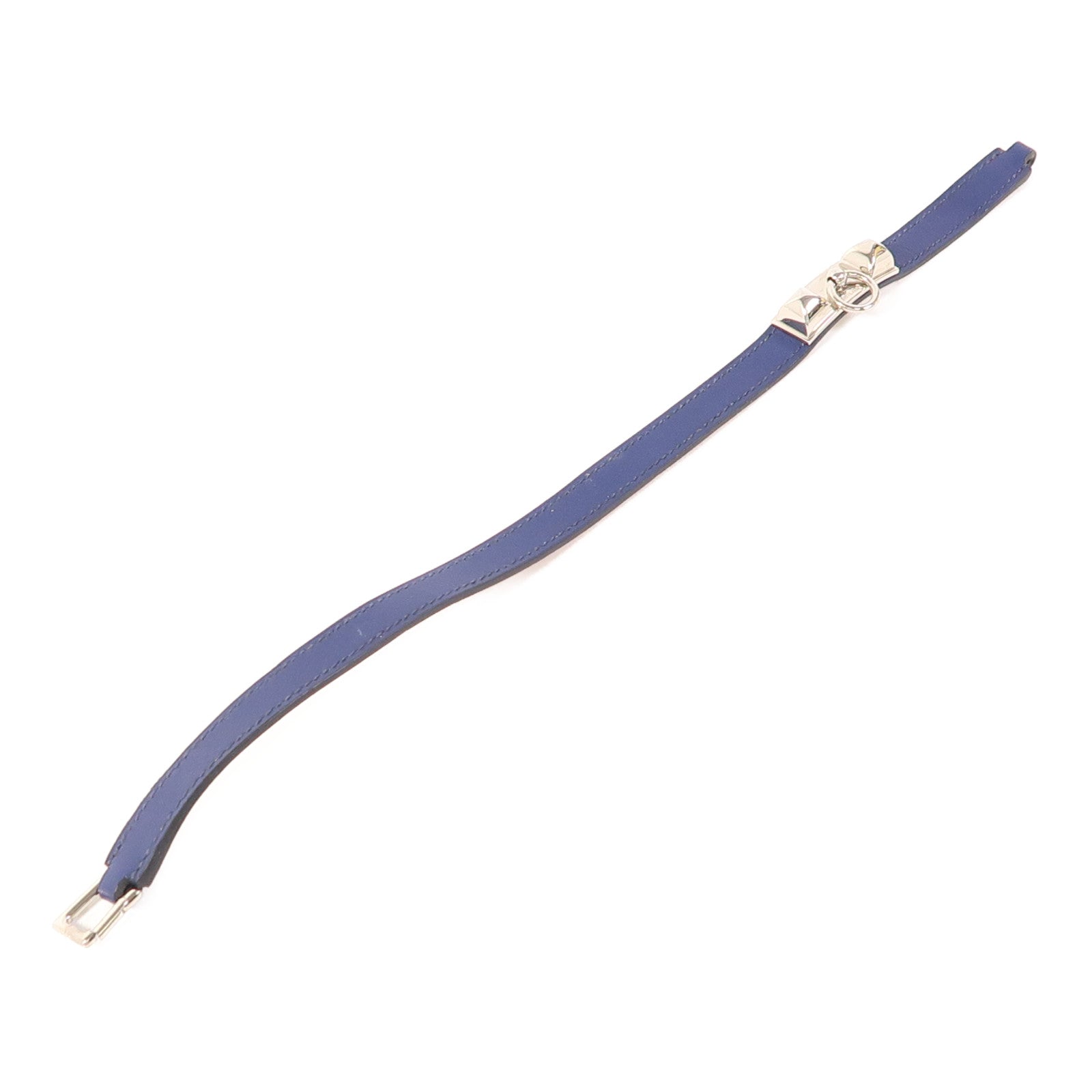 HERMES Swift皮革Rivale Double Tour手鐲Bleu Saphir