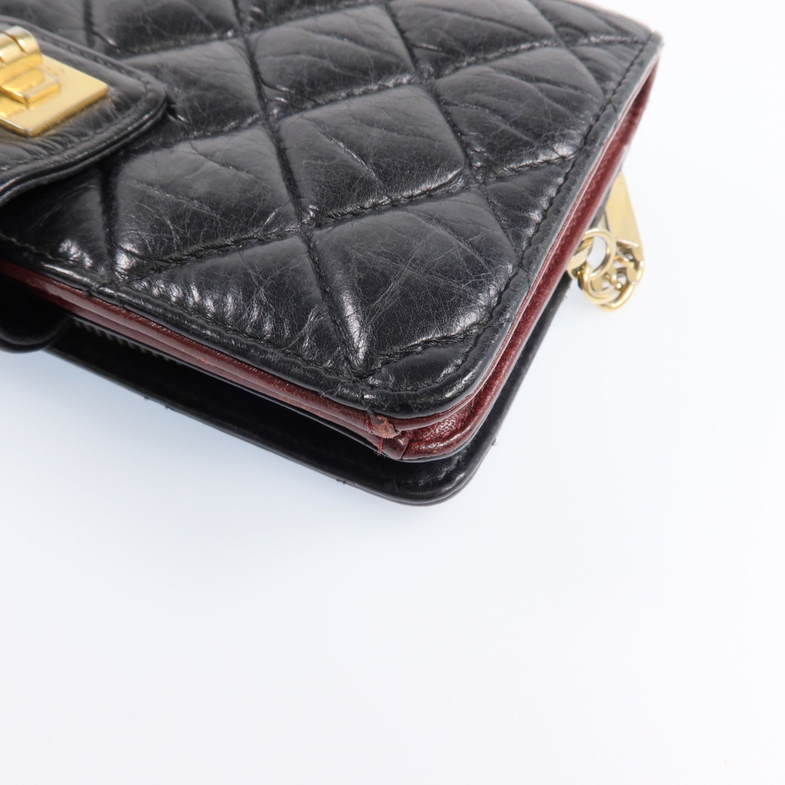 CHANEL 牛皮皮革2.55Wallet金扣錢包