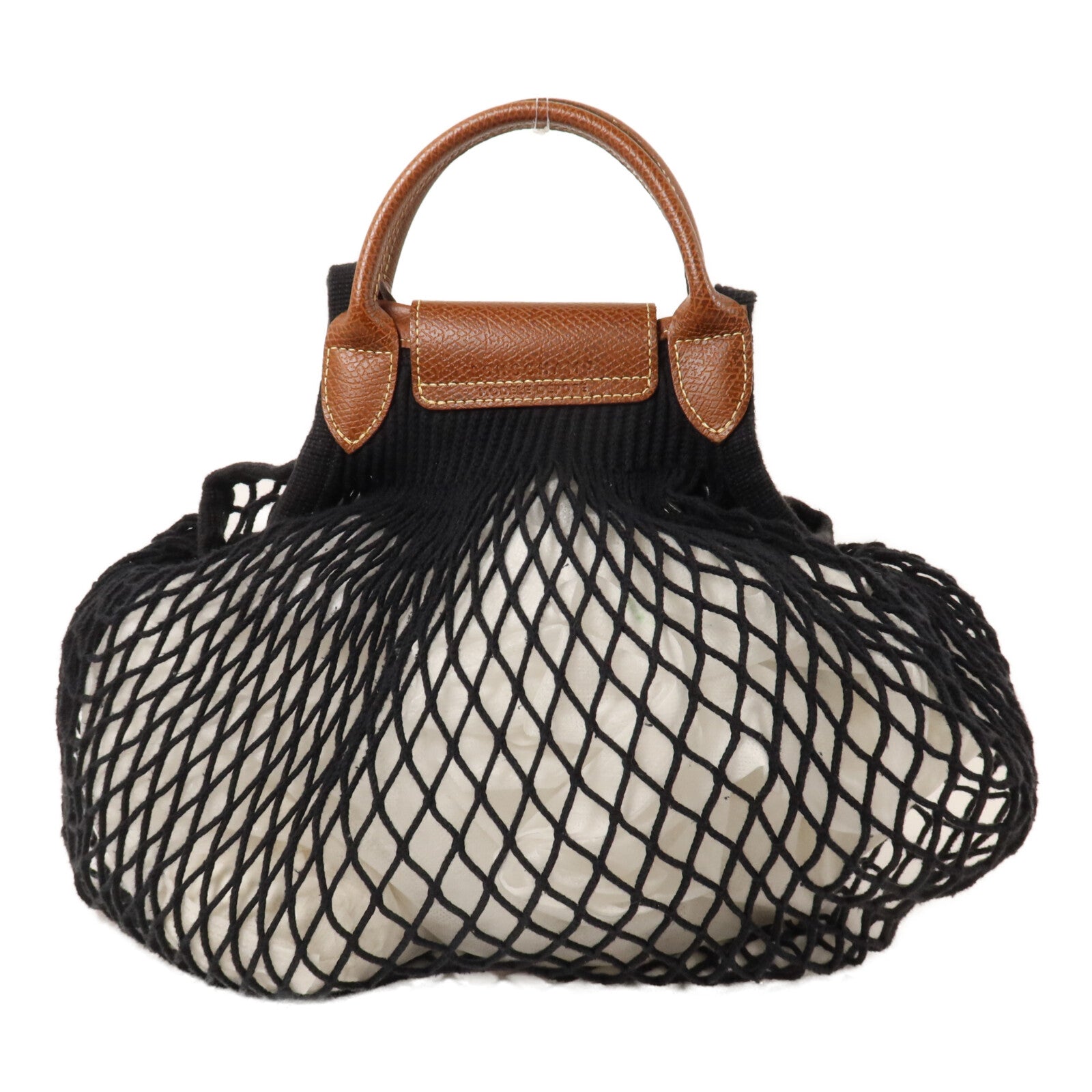Longchamp 棉質/皮革Le Pliage Filet L手挽肩背兩用袋 定價 HK$680.00