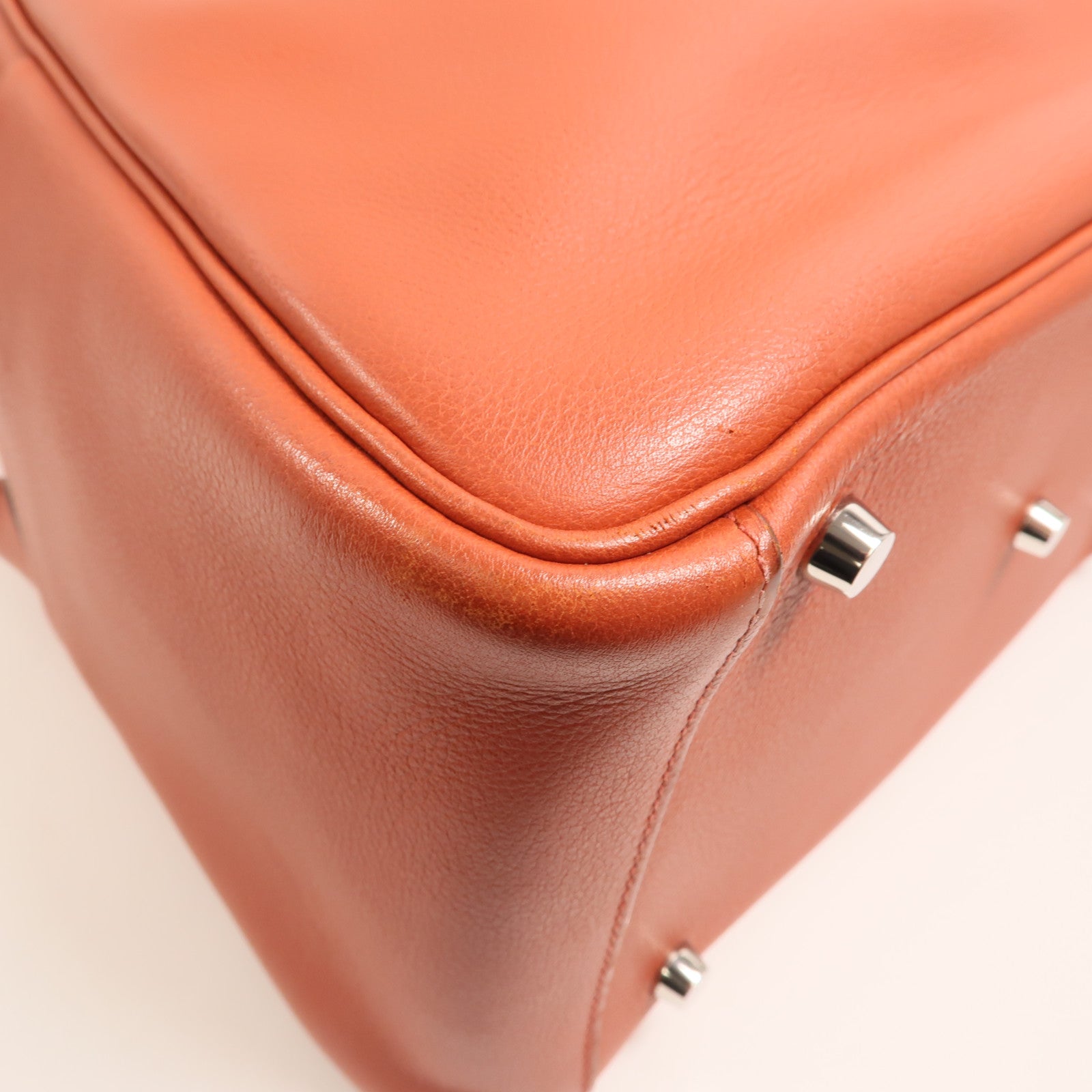 HERMES Evercolor皮革Lindy 30銀扣手挽肩背兩用袋Brique