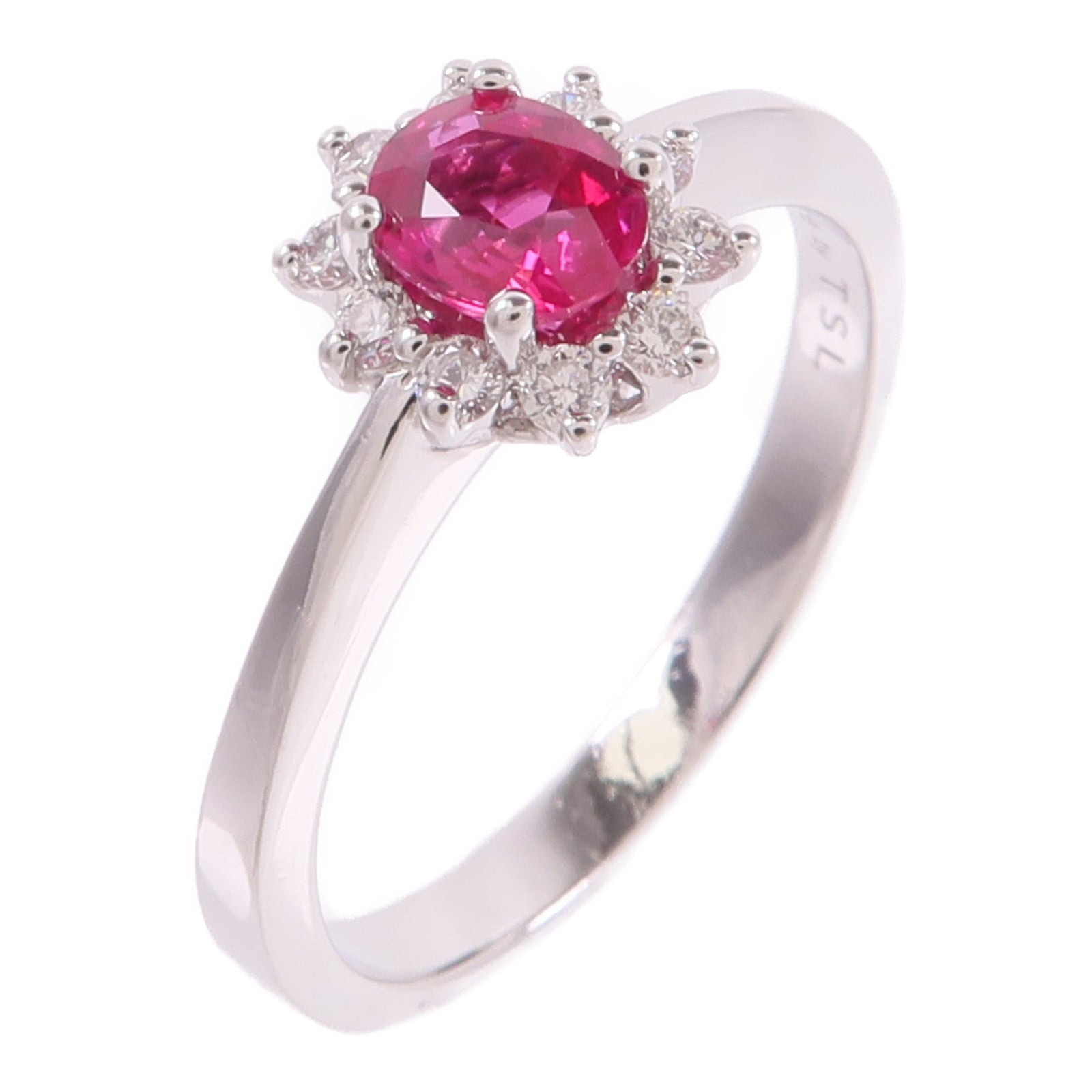 JEWELRY 18K白金Ruby Diamond Ring紅寶石/鑽石戒指