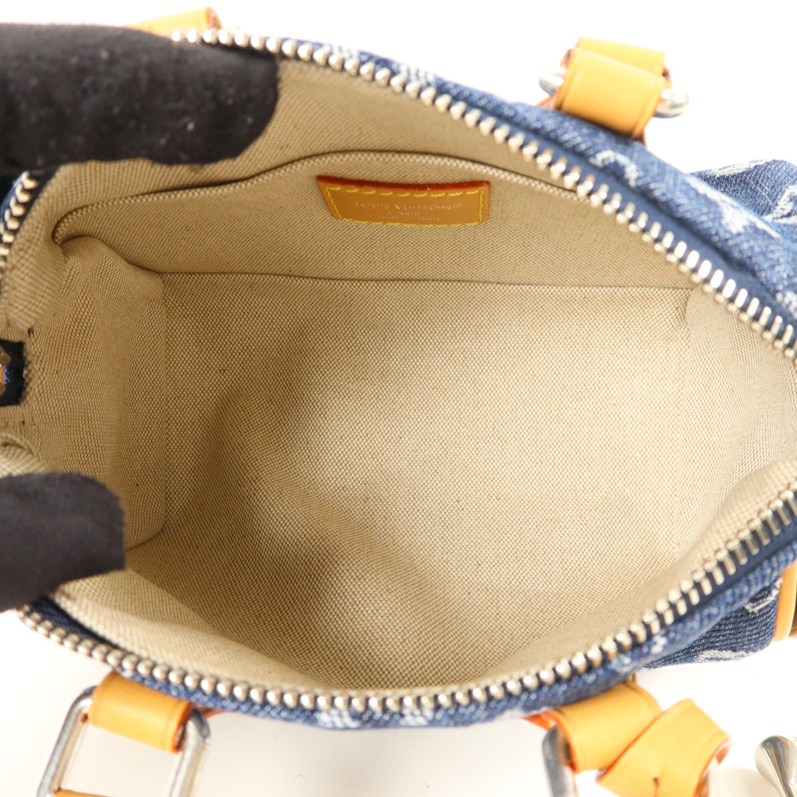 LOUIS VUITTON Monogram Denim Speedy 18 Bandouliere手挽肩背兩用袋