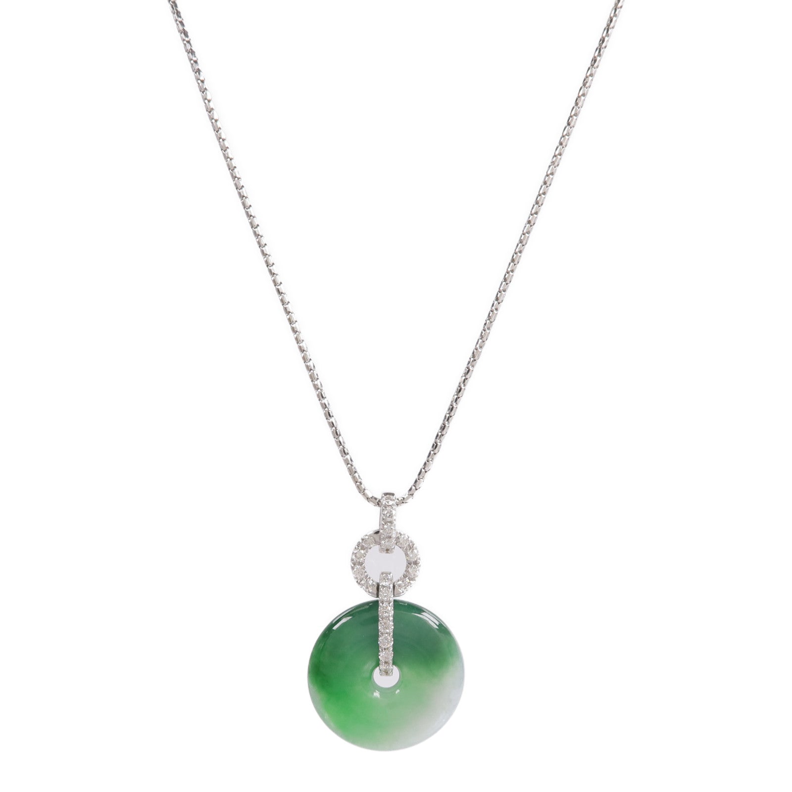JEWELRY 18K白金Jade Diamond Necklace翡翠/鑽石項鍊