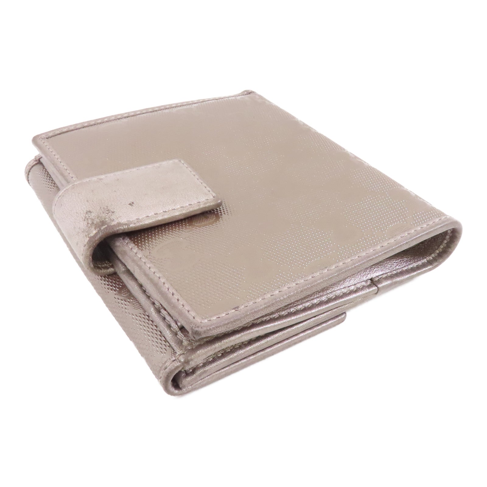 GUCCI 塗層帆布GG Imprime Wallet銀扣錢包銅色