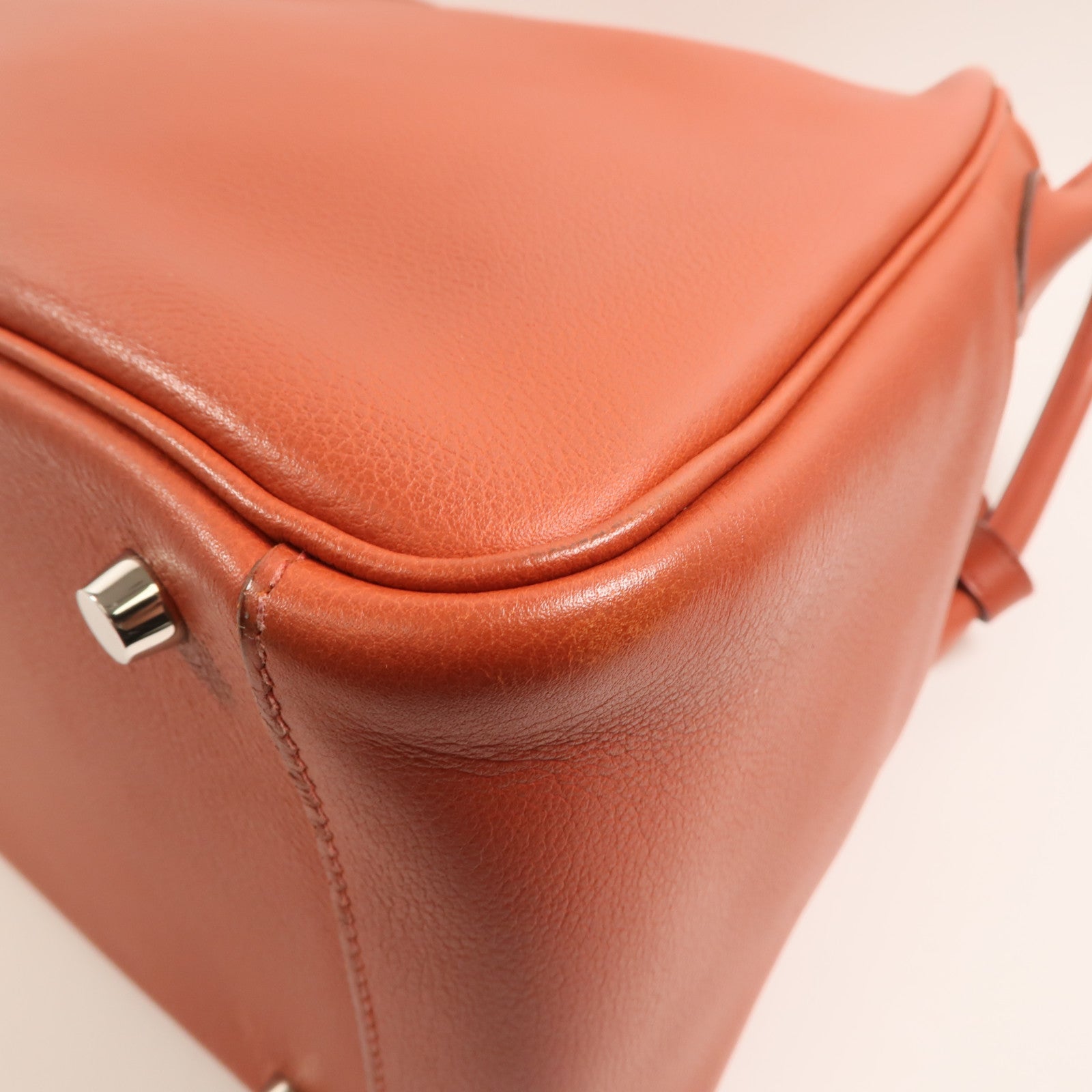 HERMES Evercolor皮革Lindy 30銀扣手挽肩背兩用袋Brique