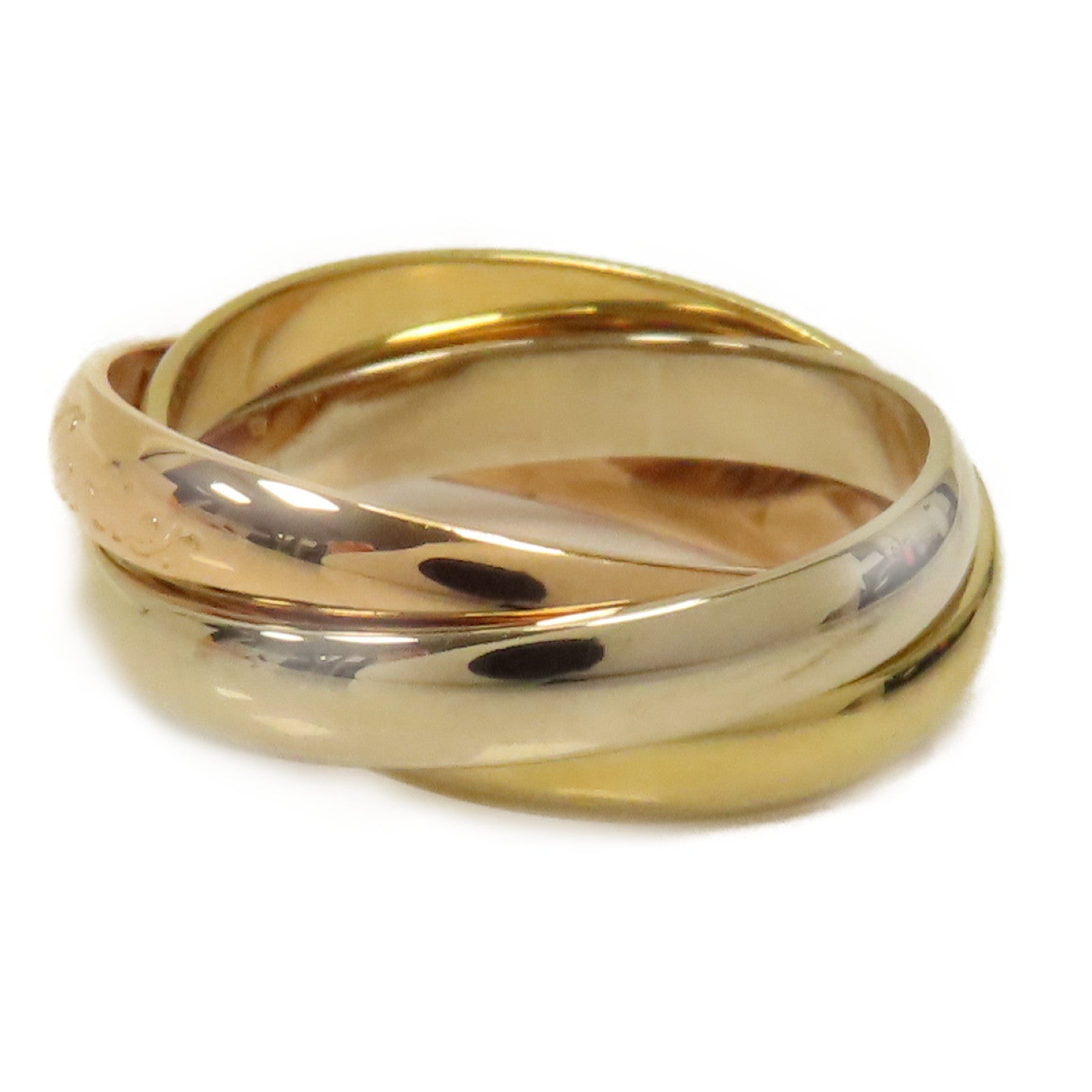 CARTIER 18K黄金/玫瑰金/白金Trinity Ring戒指US#6/Cartier#52