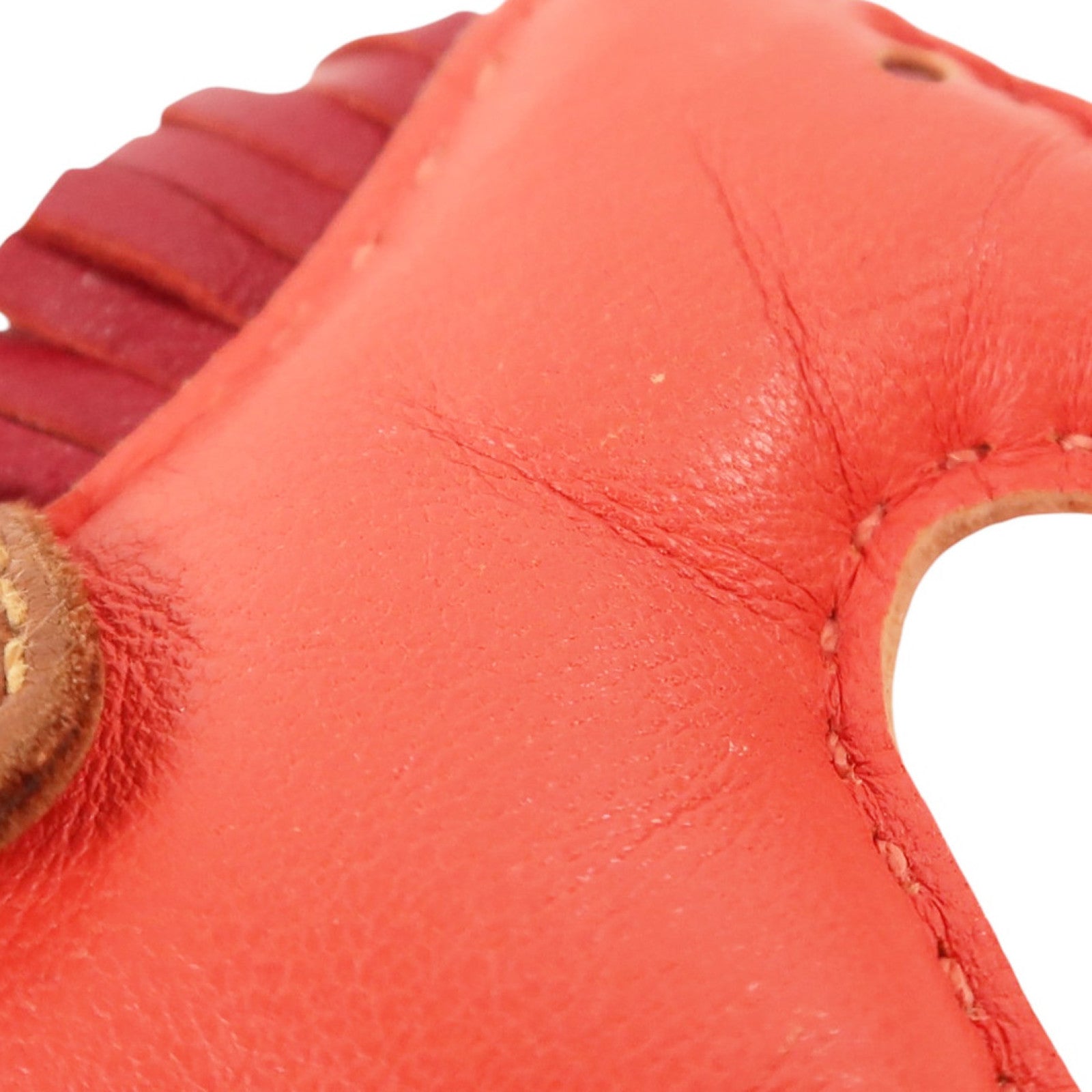 HERMES Milo皮革Rodeo PM掛飾Jaipur/Grenat/Fauve