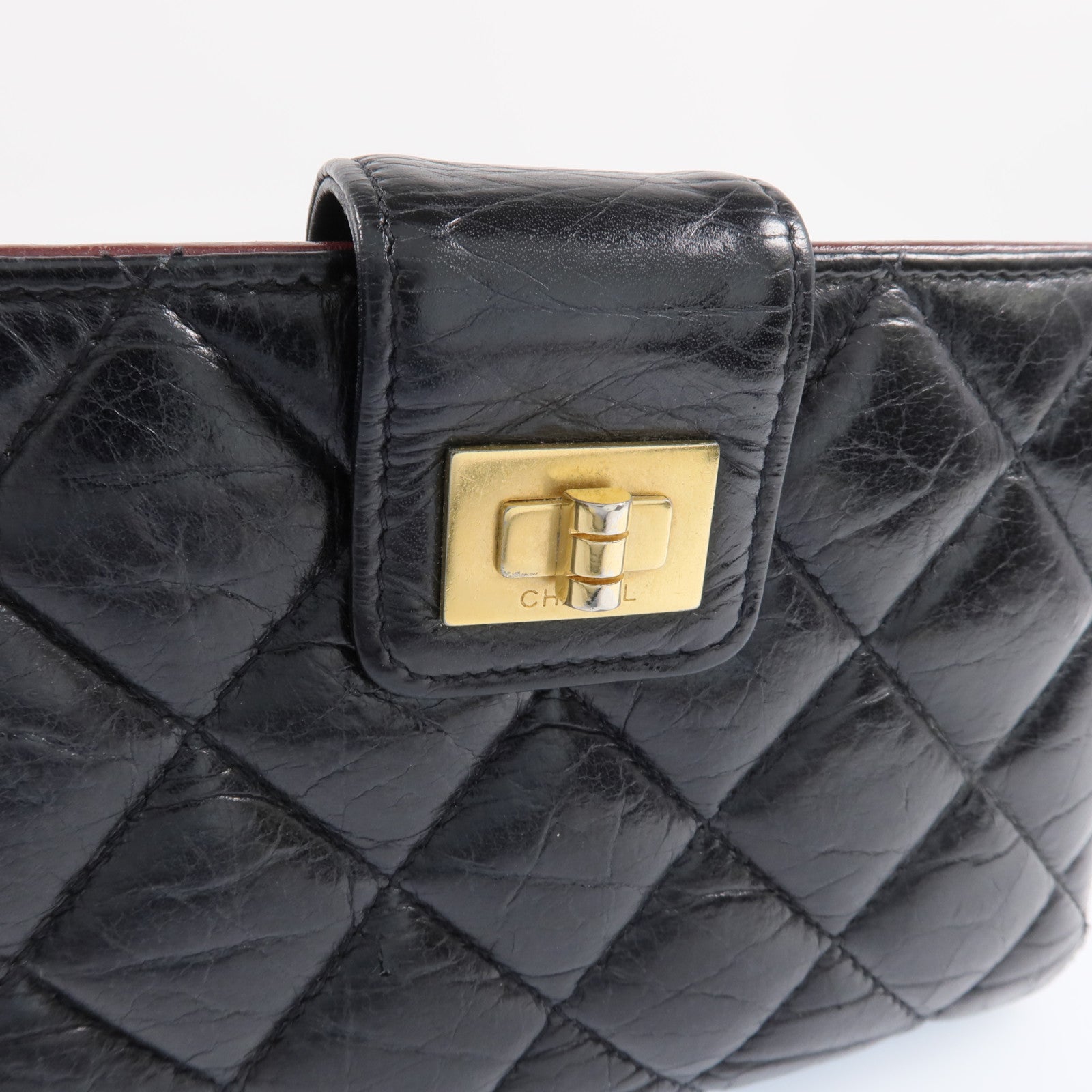 CHANEL 牛皮皮革2.55Wallet金扣錢包
