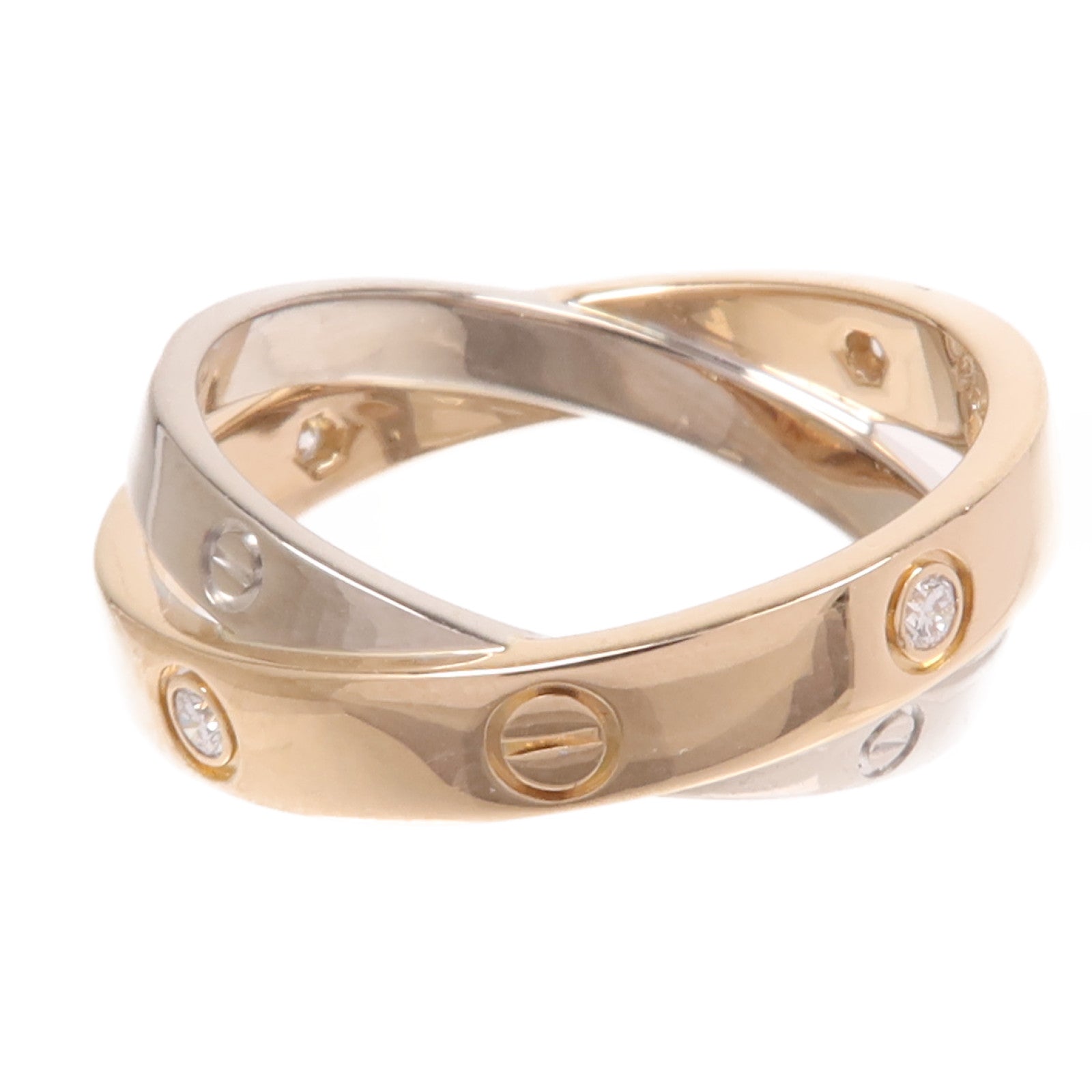 CARTIER 18K白金/玫瑰金Diamond Love Ring鑽石戒指Cartier#53/US#7