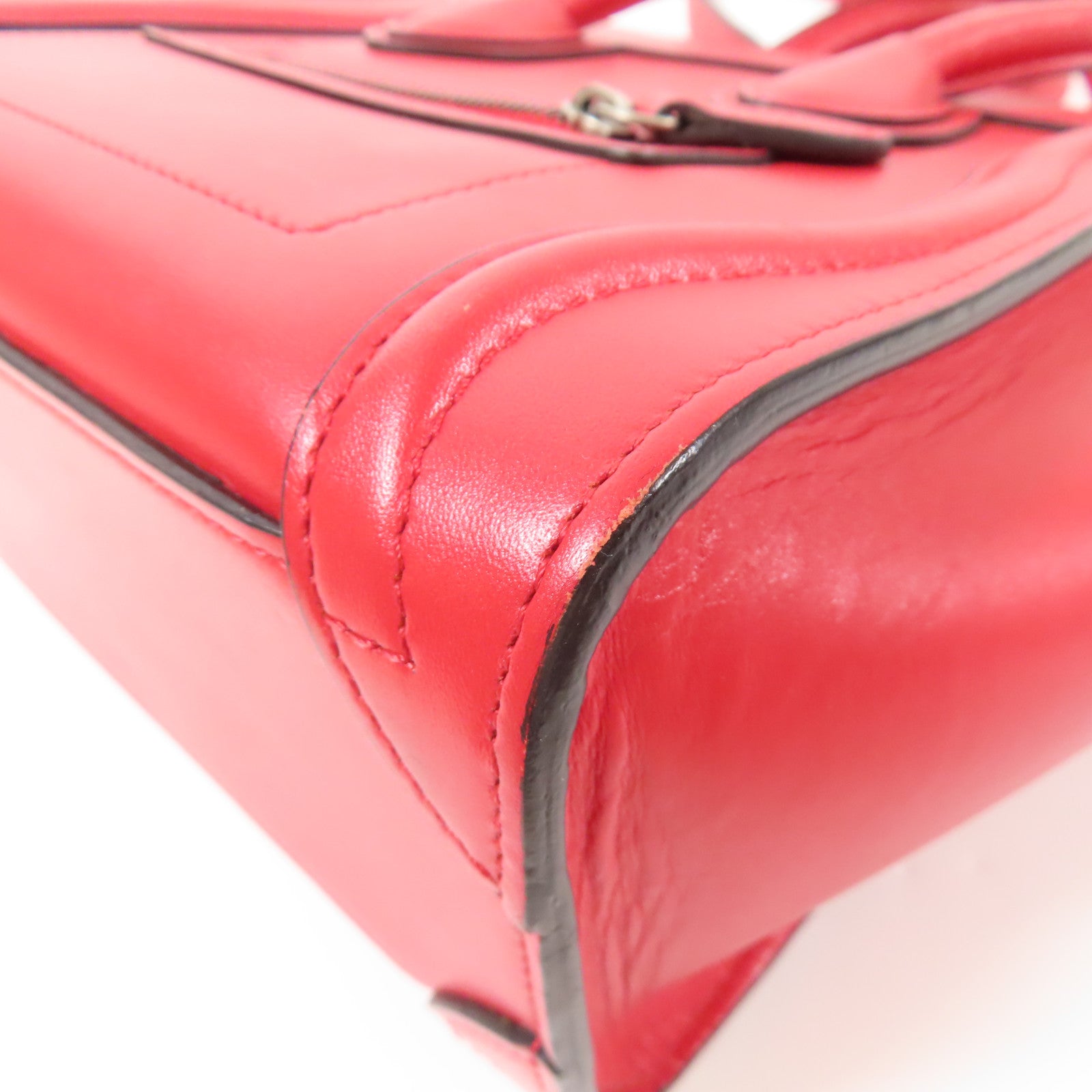 CELINE 牛皮皮革Nano Luggage銀扣手挽肩背兩用袋