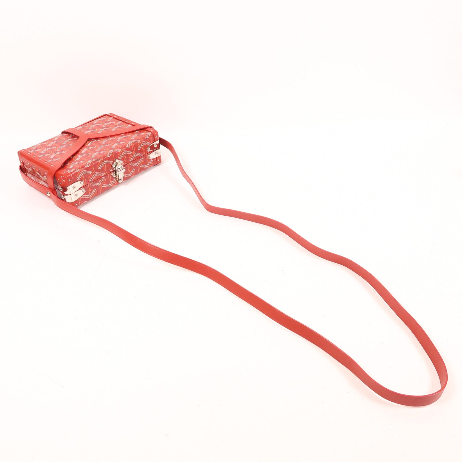 GOYARD 【激減優惠】塗層帆布Minaudiere Trunk銀扣肩背袋