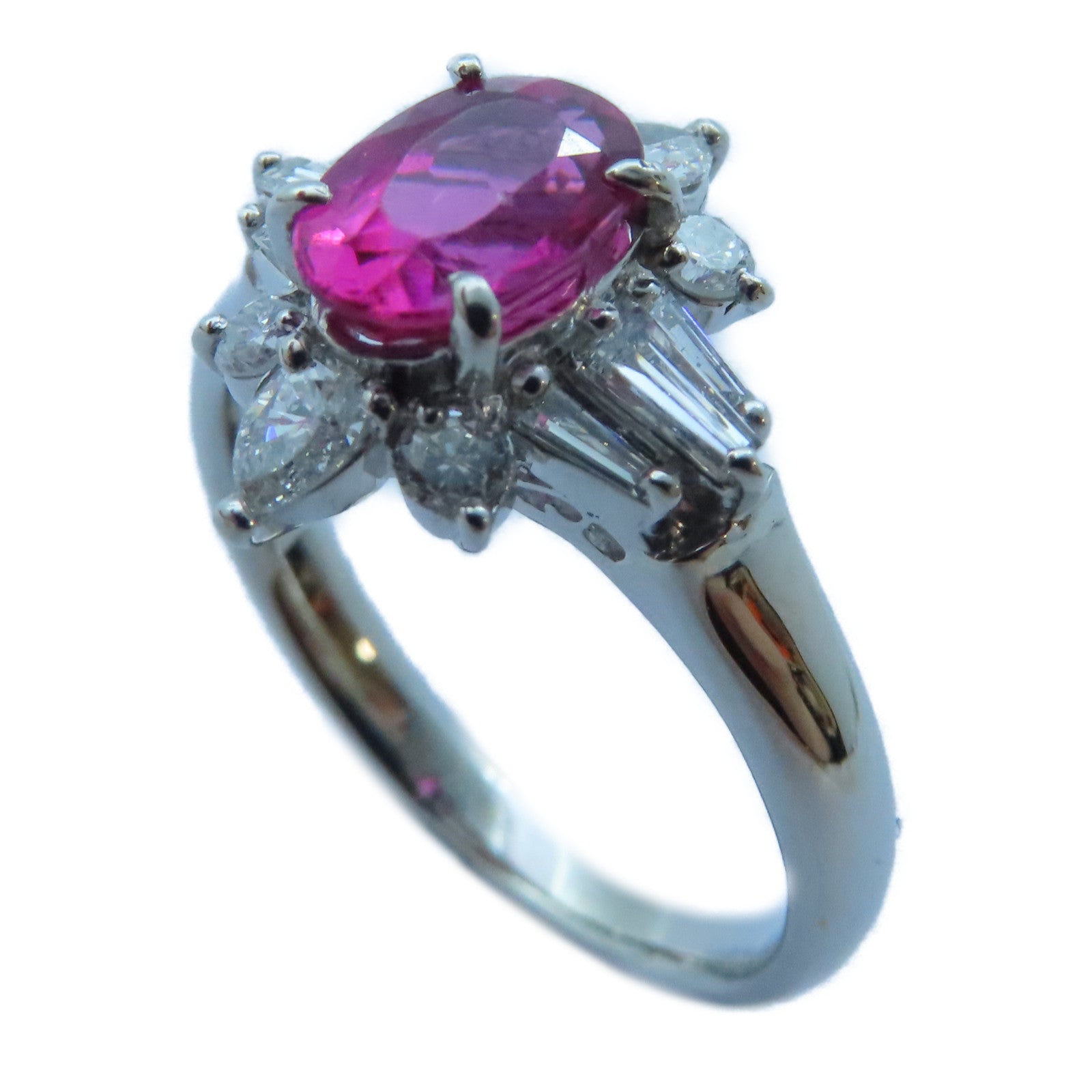 JEWELRY 【激減優惠】PT900白金Tourmaline/Diamond Ring 1.18ct電氣石/0.56ct鑽石戒指US#8