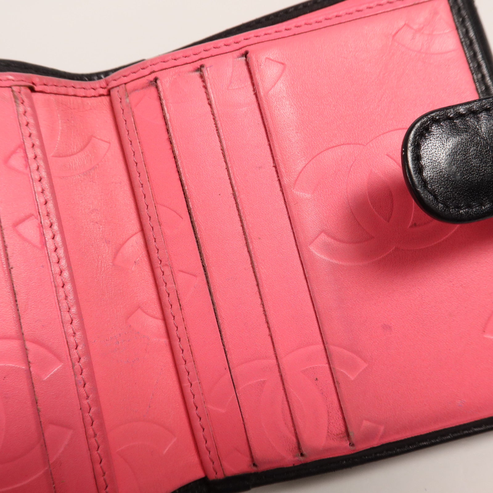 CHANEL 牛皮皮革Cambon Wallet銀扣錢包