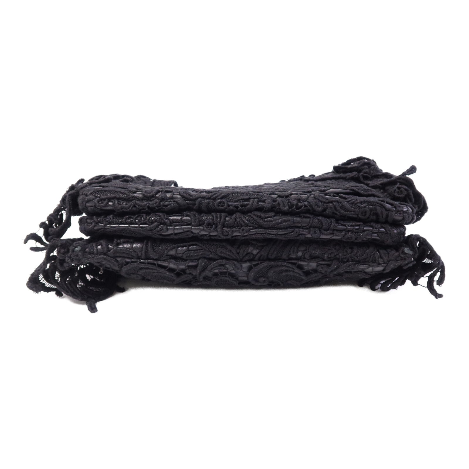 PRADA 針織布料/羊皮皮革Guipure Lace Shoulder Bag肩背袋