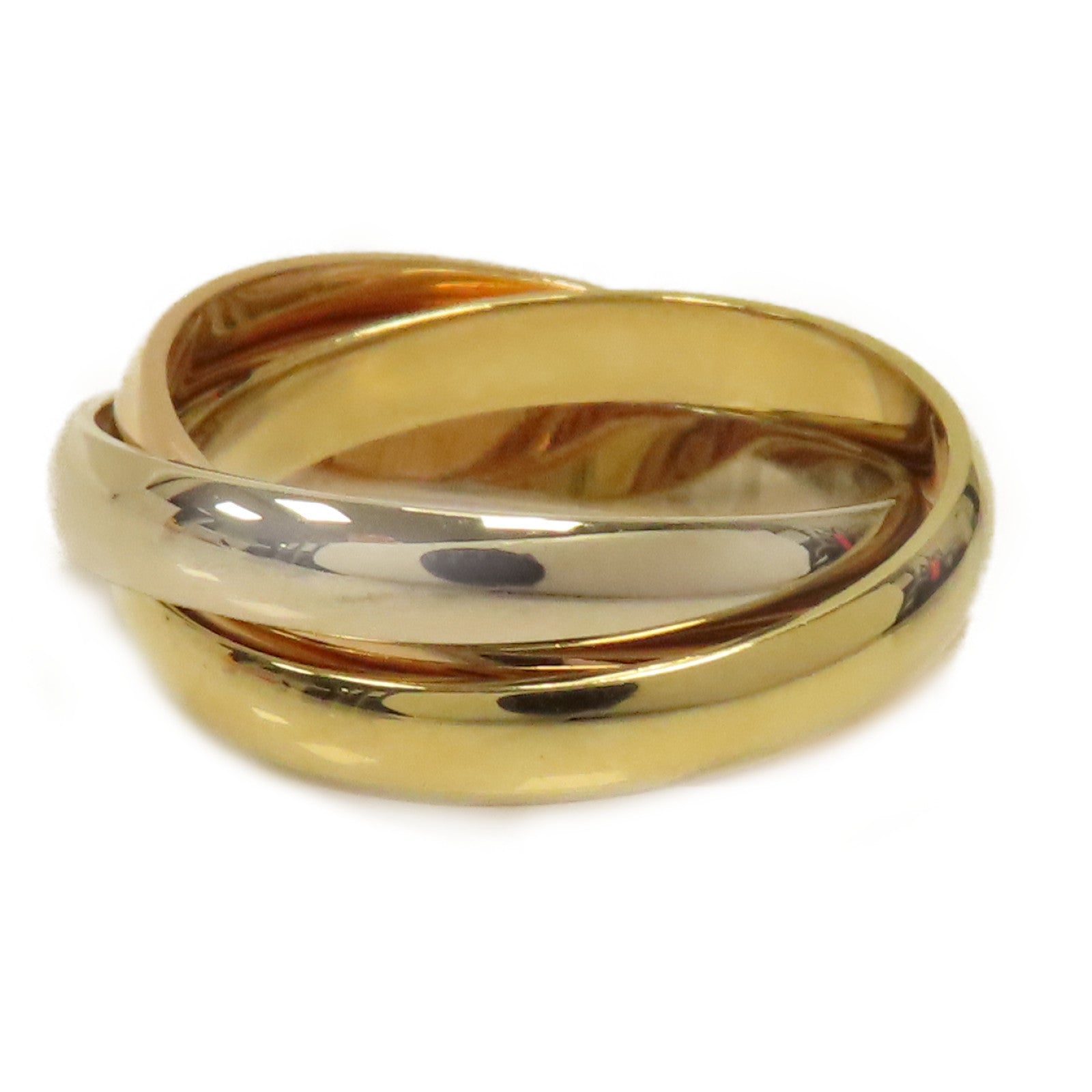 CARTIER 18K黄金/玫瑰金/白金Trinity Ring戒指US#6/Cartier#52