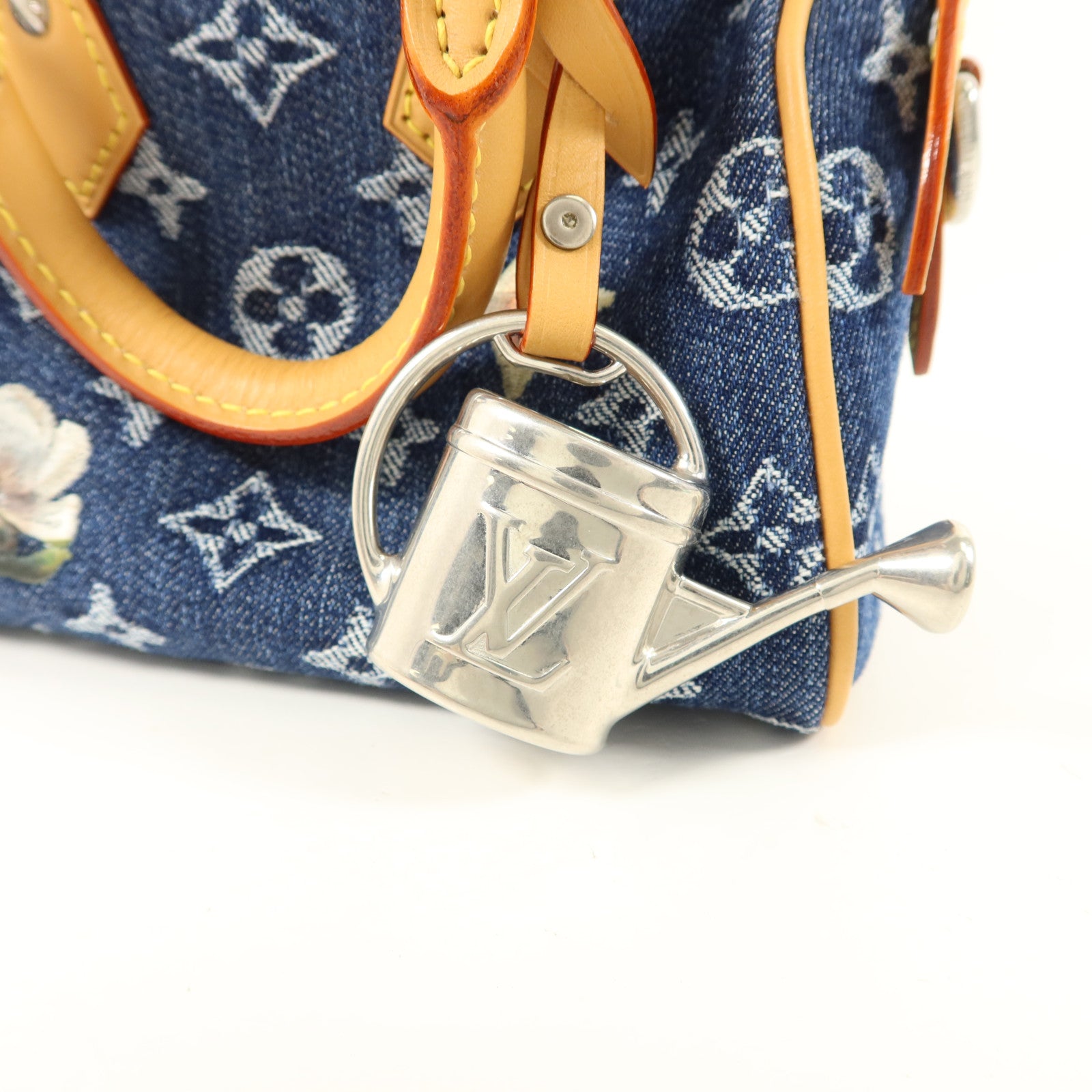 LOUIS VUITTON Monogram Denim Speedy 18 Bandouliere手挽肩背兩用袋