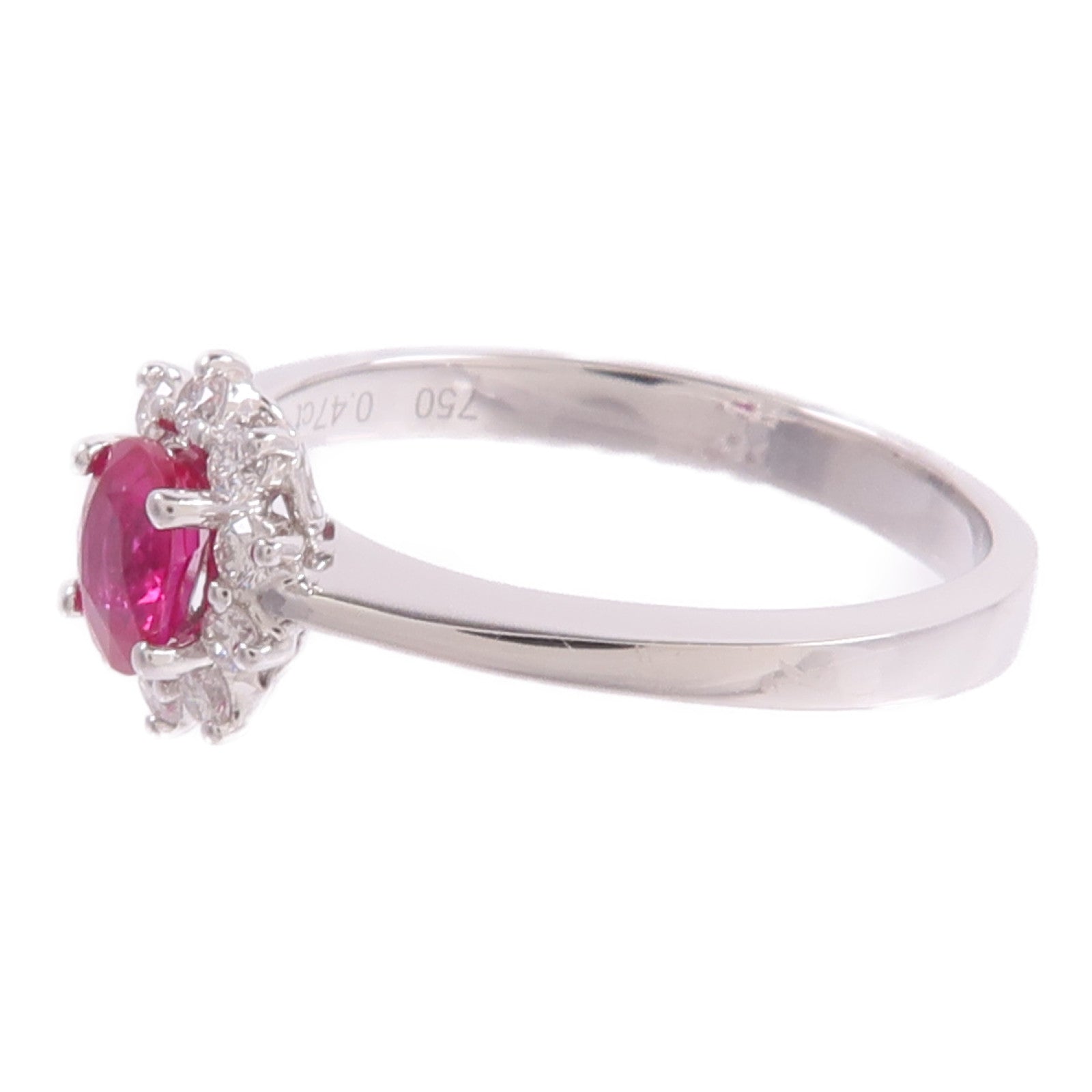 JEWELRY 18K白金Ruby Diamond Ring紅寶石/鑽石戒指