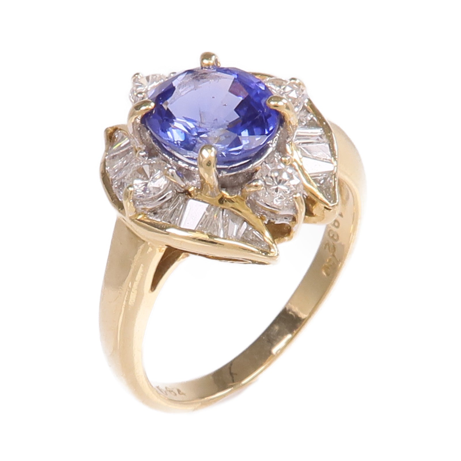 JEWELRY 18K黃金Sapphire Diamond Ring藍寶石/鑽石戒指US#6.25