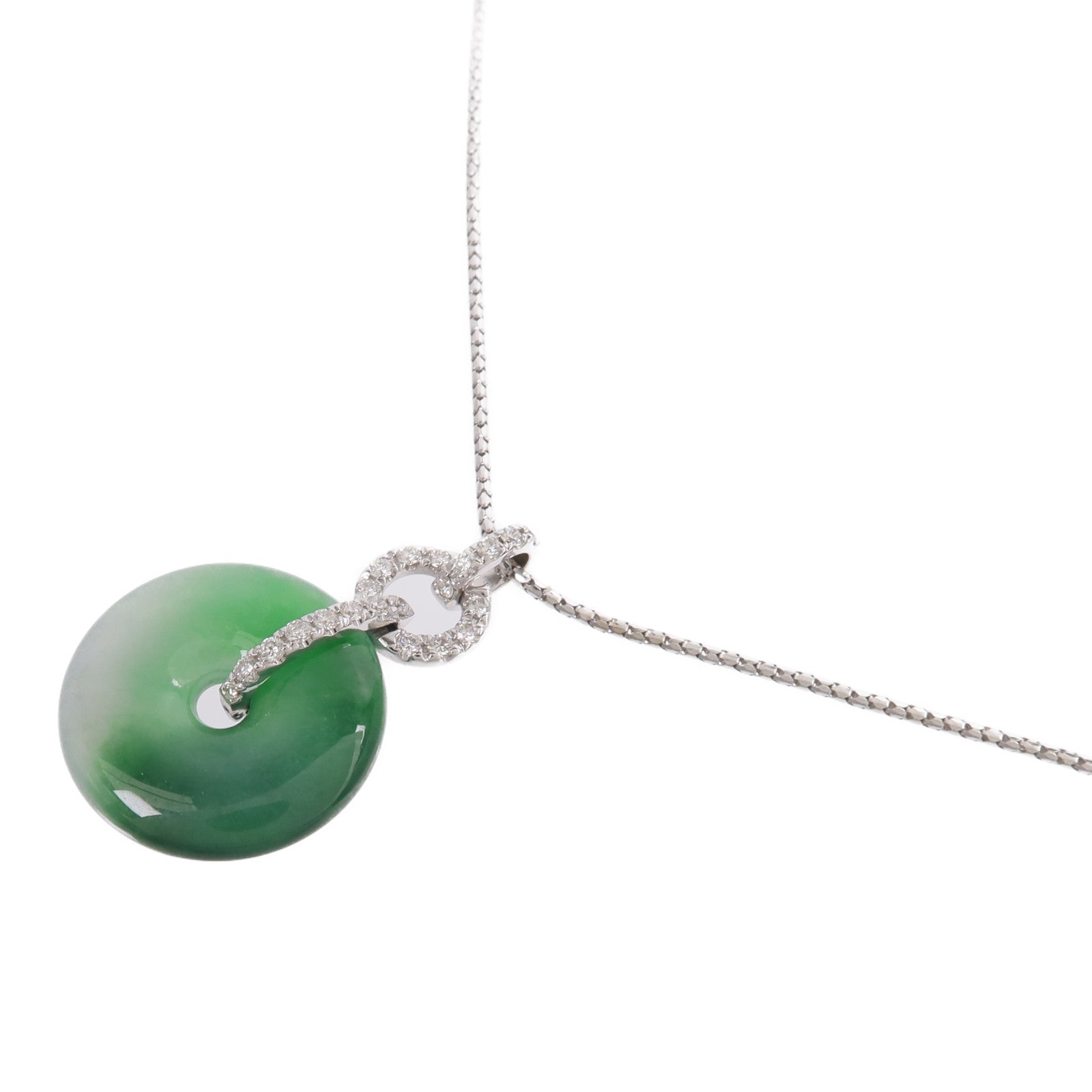 JEWELRY 18K白金Jade Diamond Necklace翡翠/鑽石項鍊