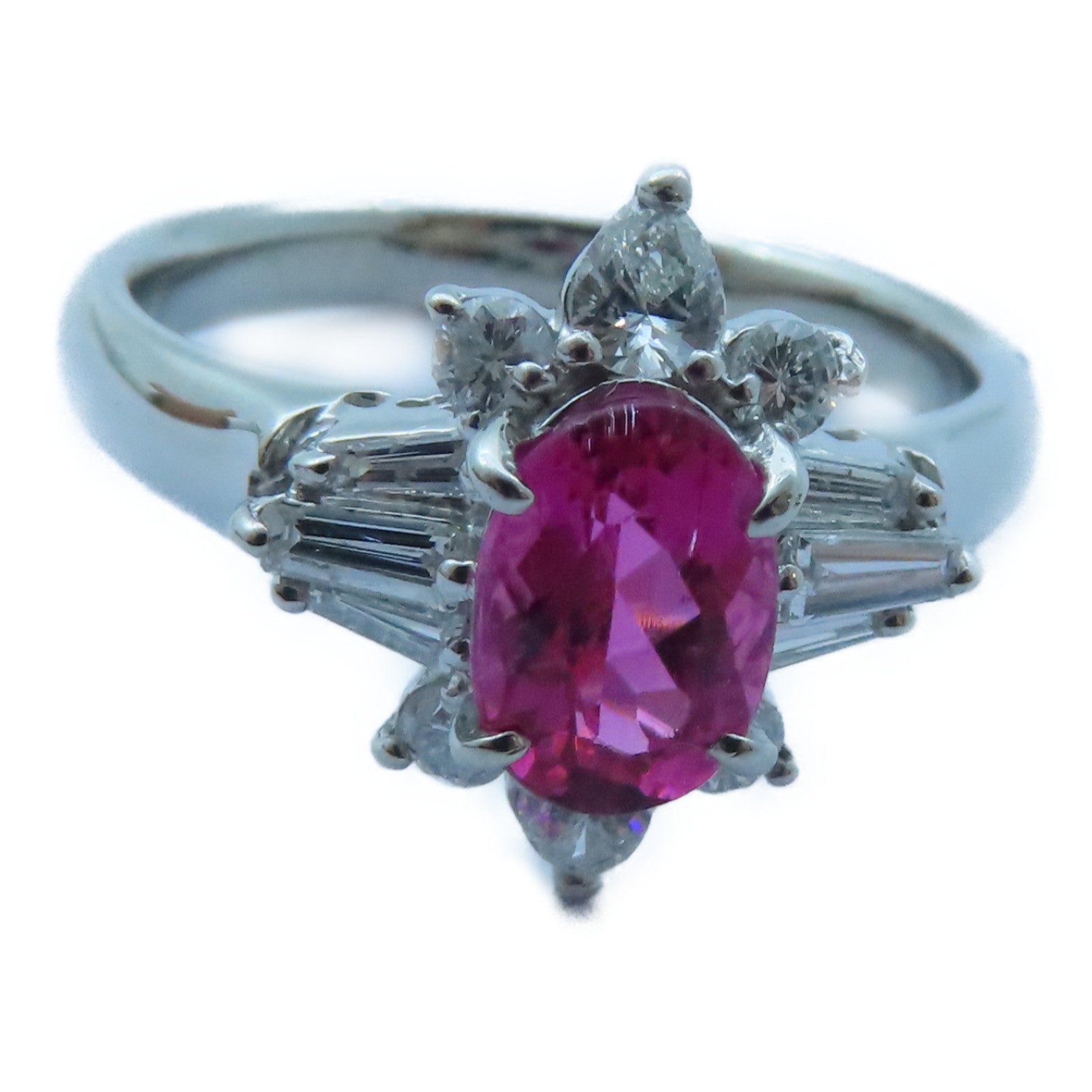 JEWELRY 【激減優惠】PT900白金Tourmaline/Diamond Ring 1.18ct電氣石/0.56ct鑽石戒指US#8