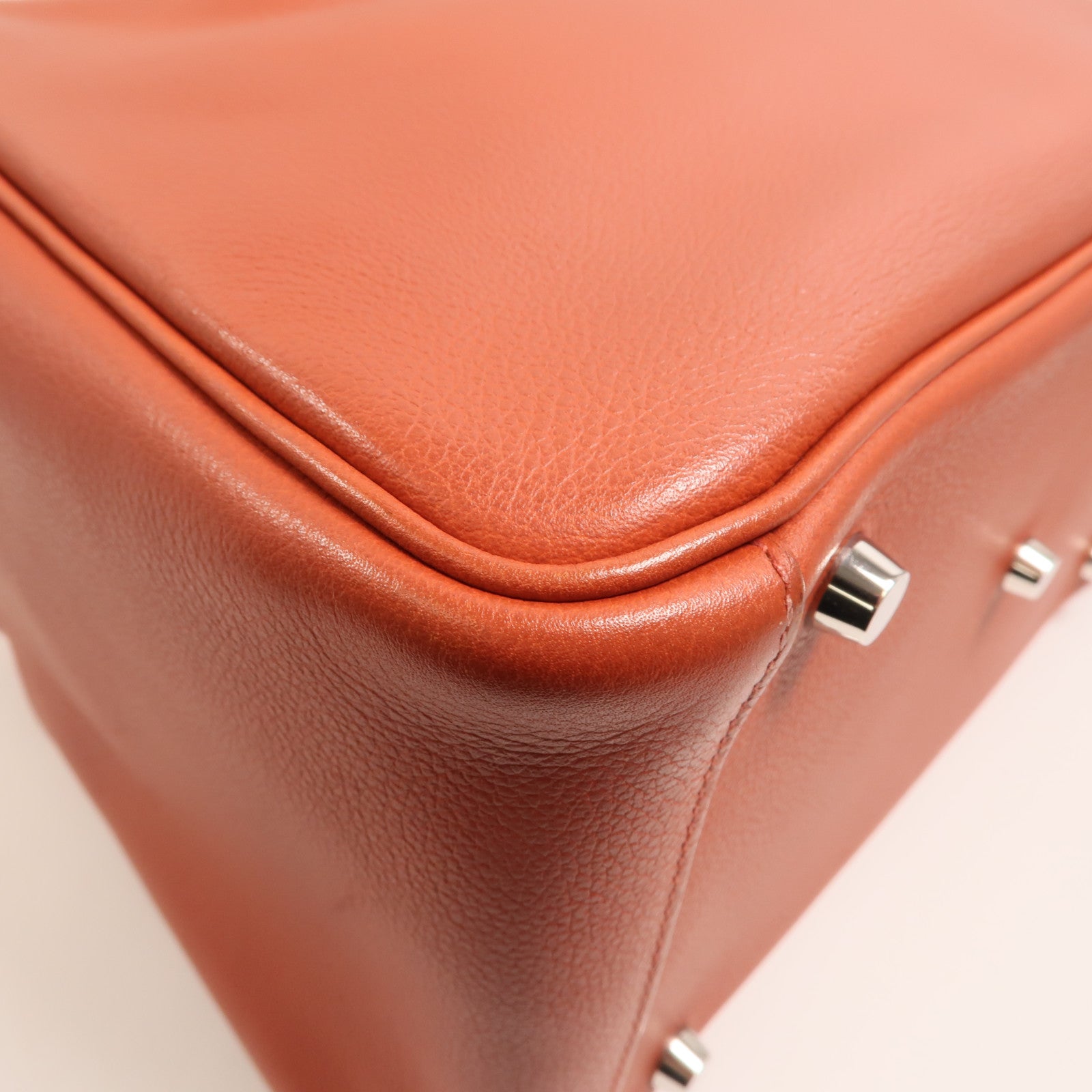 HERMES Evercolor皮革Lindy 30銀扣手挽肩背兩用袋Brique