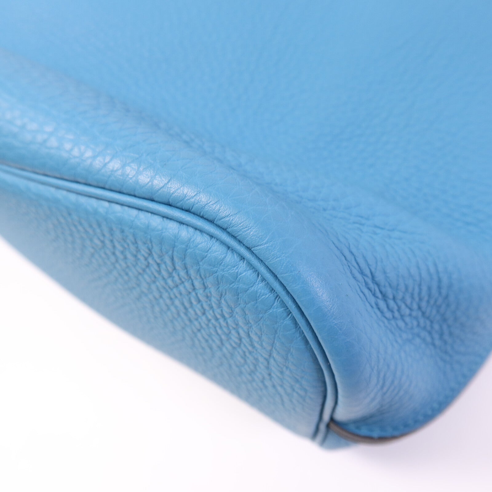 HERMES Clemence皮革So Kelly 26銀扣肩背袋Turquoise