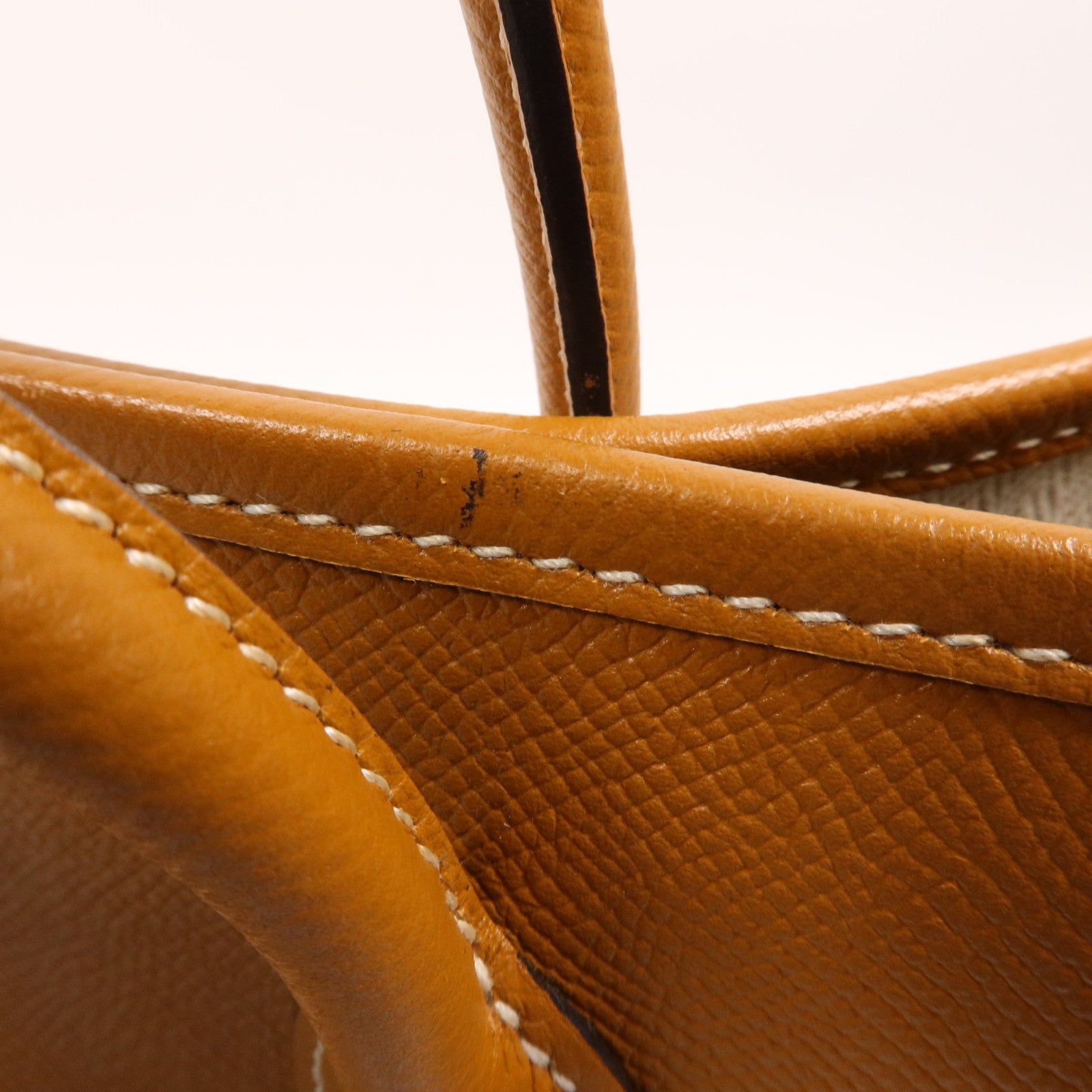 HERMES Epsom皮革Garden Party TPM銀扣手挽袋Toffee
