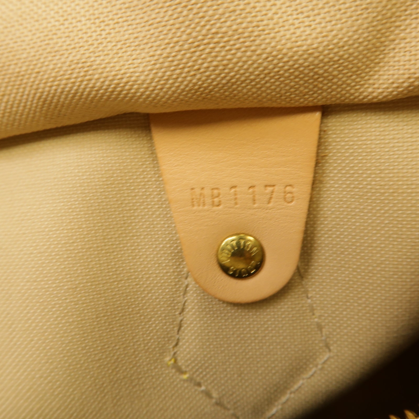 LOUIS VUITTON Damier Azur Speedy 25金扣手挽袋白色