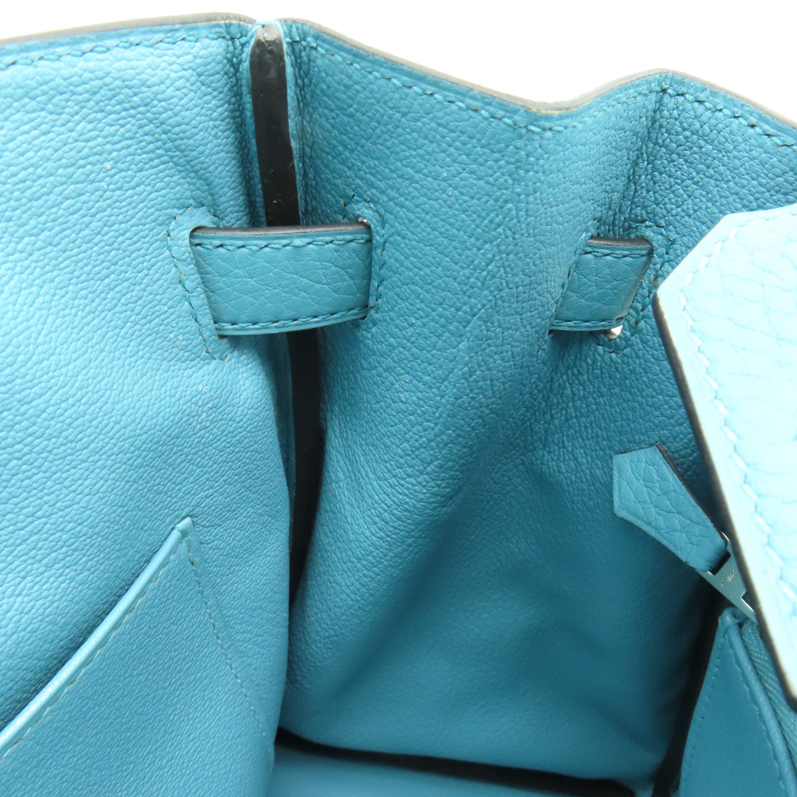 HERMES 【清倉大減價】Togo皮革Birkin 30銀扣手挽袋Bleu Saint Cyr淺藍色