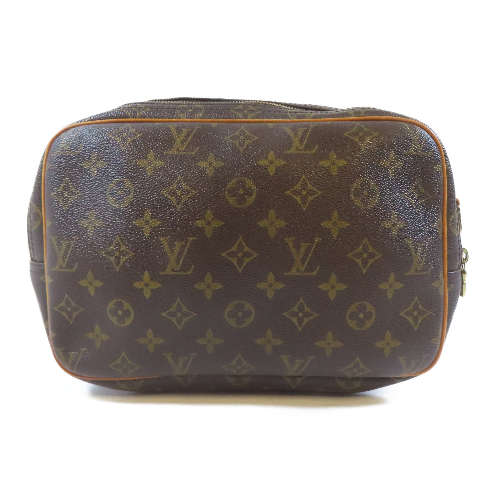 LOUIS VUITTON Monogram Reporter PM金扣肩背袋啡色