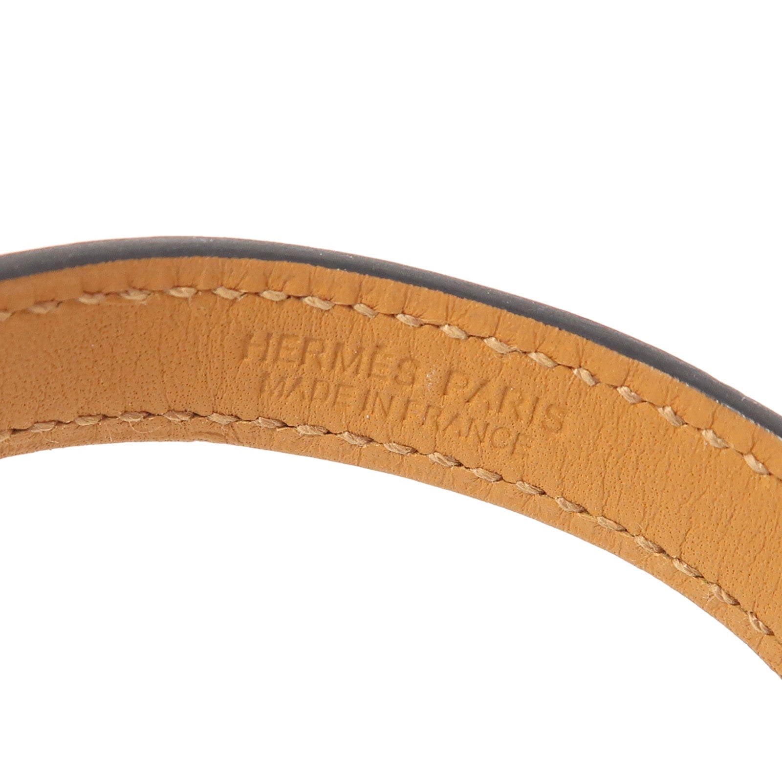 HERMES Swift皮革Rivale Double Tour手鐲Bleu Saphir