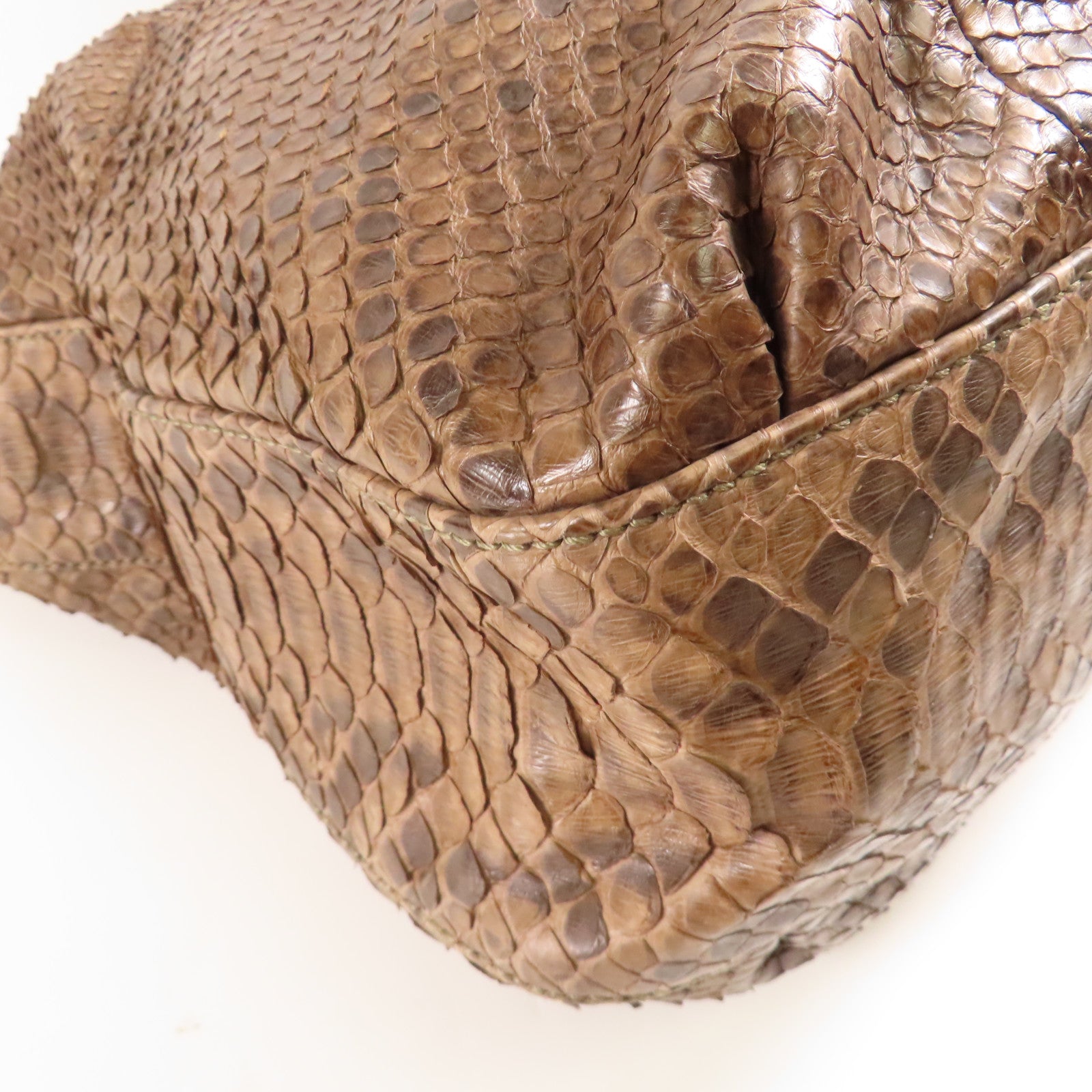 GUCCI 蛇皮皮革銀扣手挽肩背兩用袋