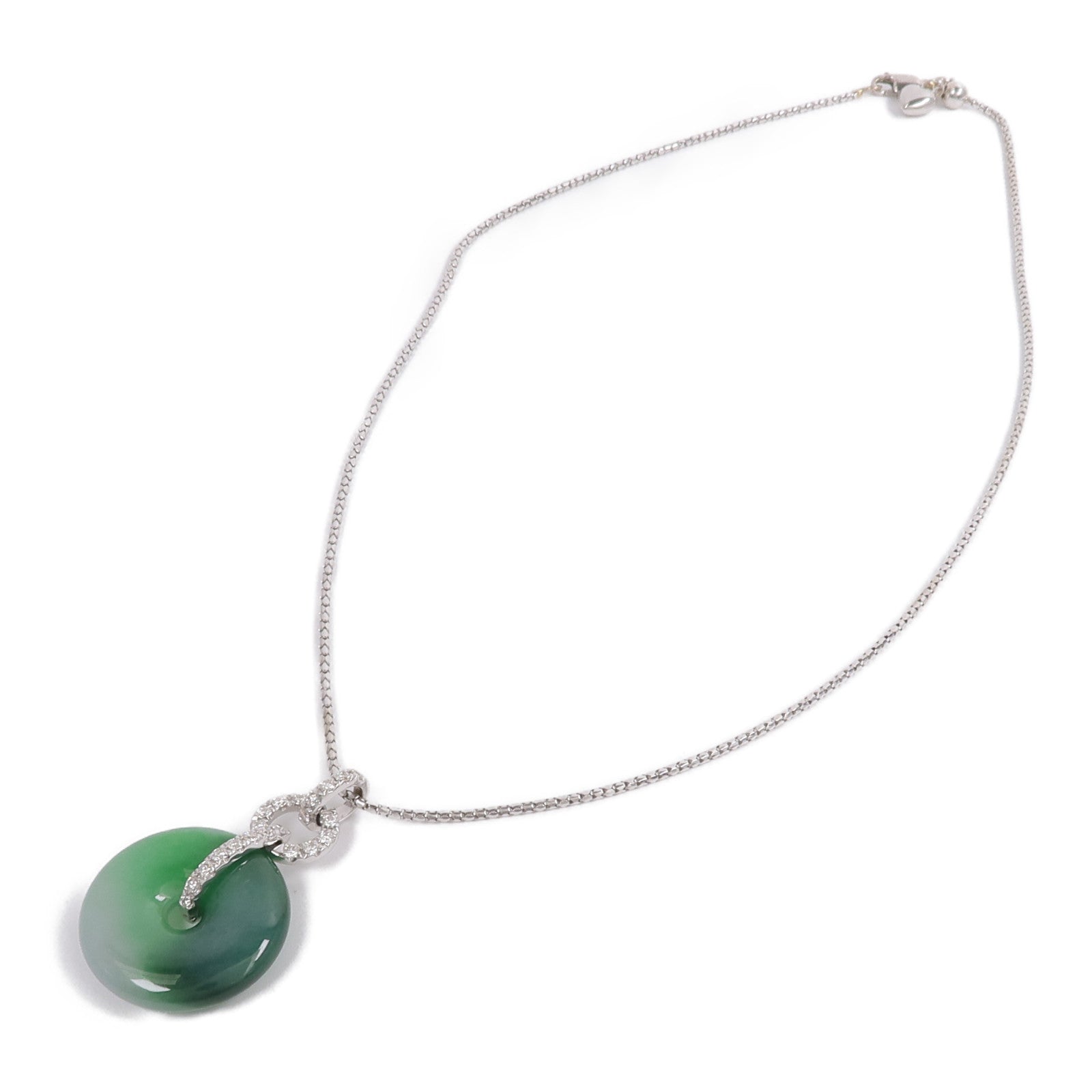 JEWELRY 18K白金Jade Diamond Necklace翡翠/鑽石項鍊