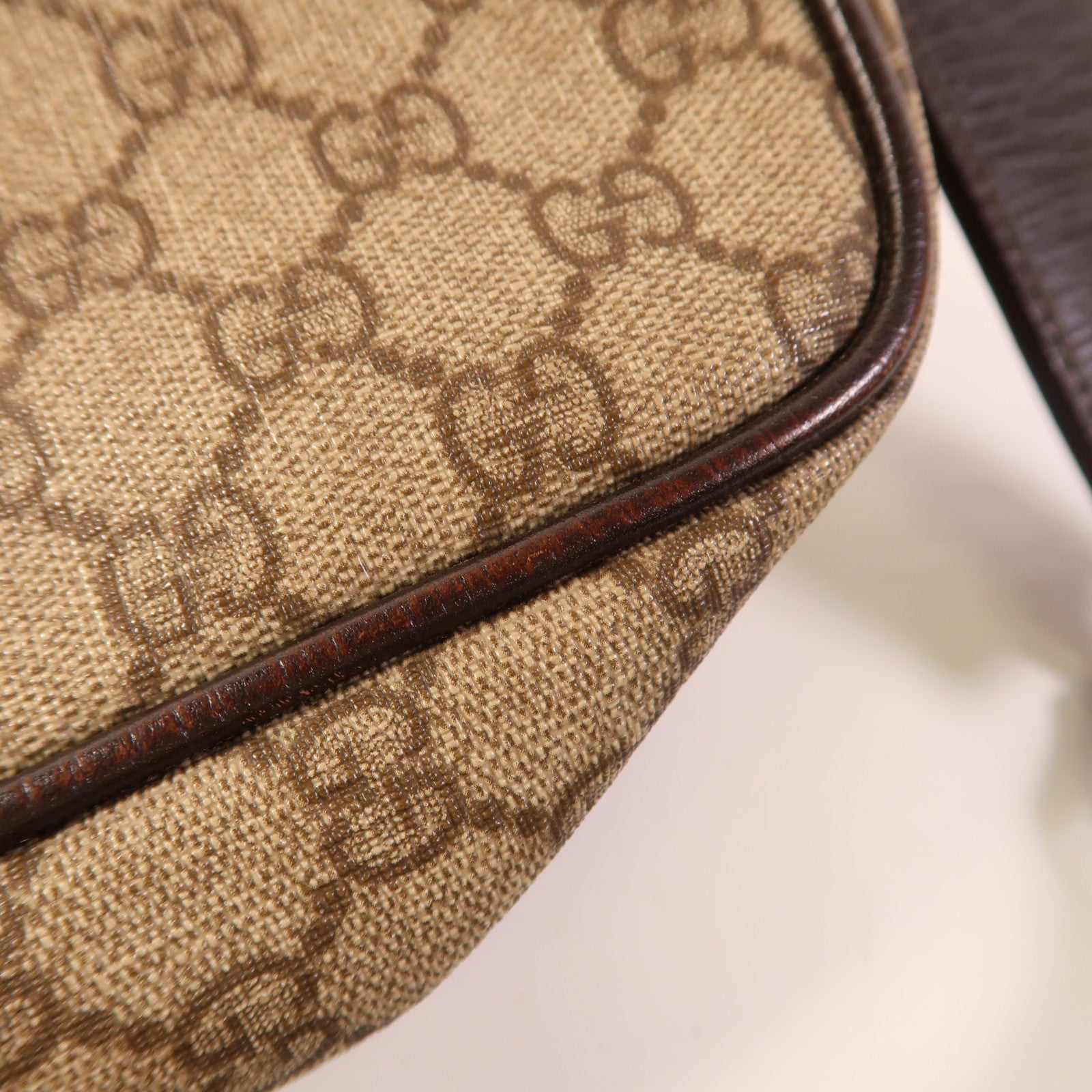 GUCCI GG SHW Shoulder Bag 114531 PVC Coated Canvas Brown