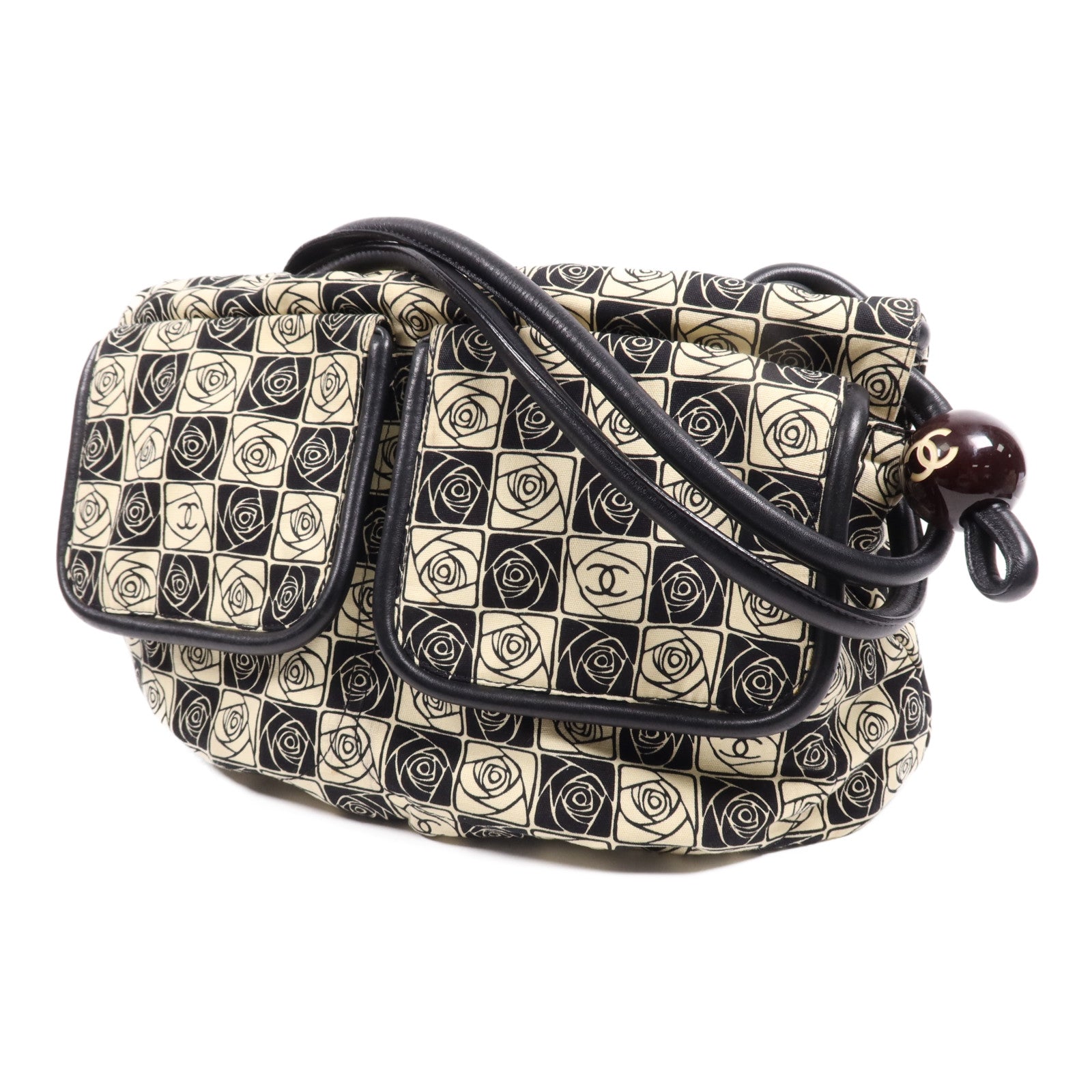 CHANEL 帆布Vintage Shoulder Bag銀扣肩背袋