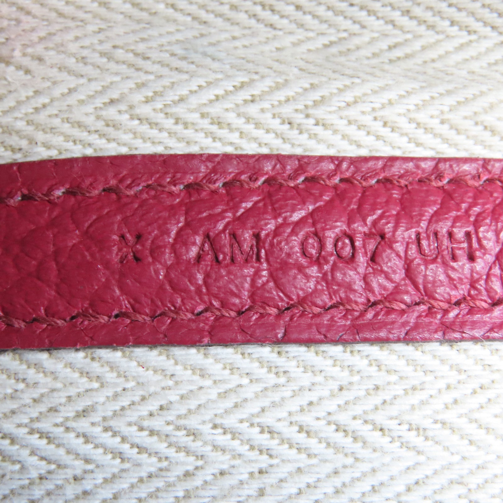 HERMES Country皮革Garden Party PM銀扣手挽袋紅色