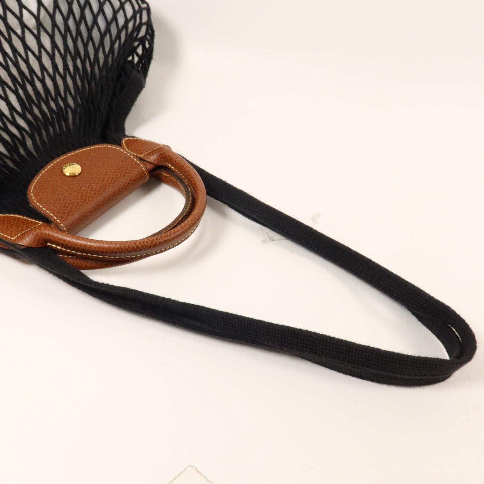 Longchamp 棉質/皮革Le Pliage Filet L手挽肩背兩用袋 定價 HK$680.00