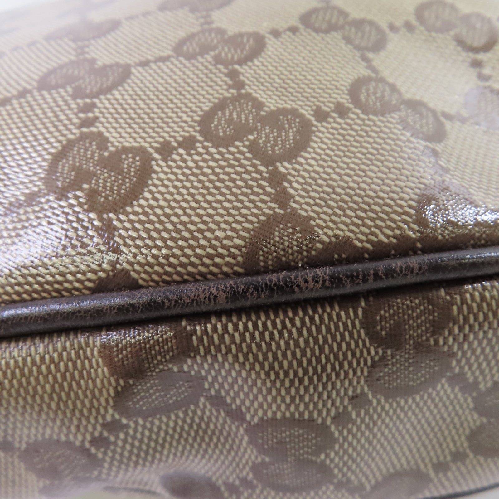 GUCCI 【激減優惠】塗層帆布Duchessa Shoulder Bag金扣肩背袋啡色