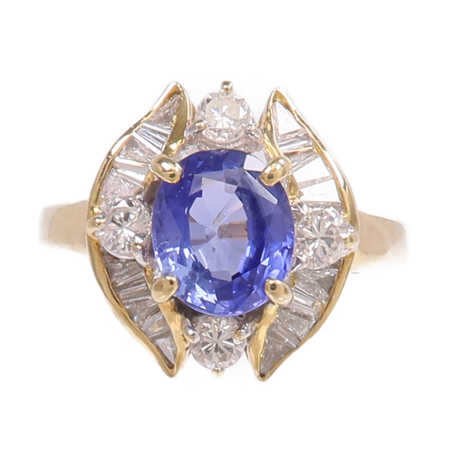 JEWELRY 18K黃金Sapphire Diamond Ring藍寶石/鑽石戒指US#6.25